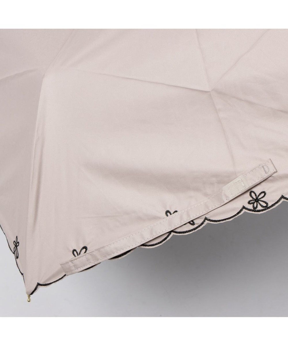 UNBILLION カシュネ cachenez /【晴雨兼用　日傘　UVカット率・遮光率100％生地使用 】PUプチフラワー刺繍ミニ折りたたみ傘 