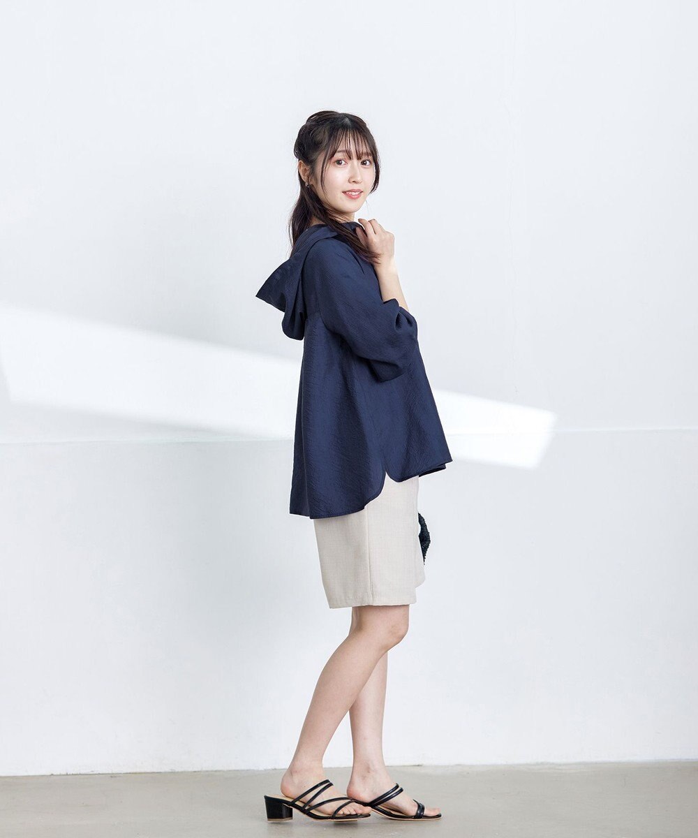 Tiaclasse L 【洗える】シアーパーカーカーディガン 