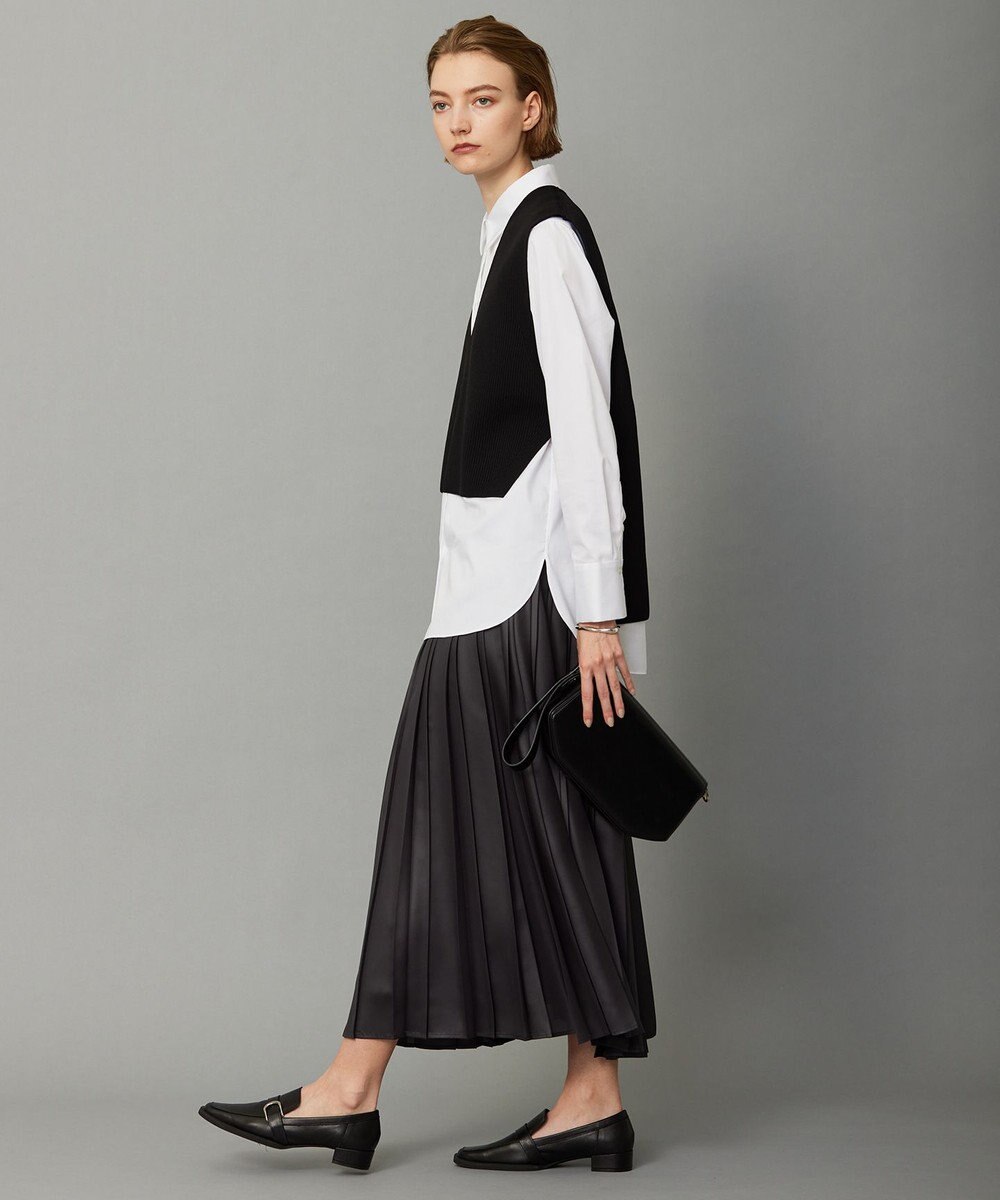 ICB 【洗える】 コットンサテンシャーティング シャツ 