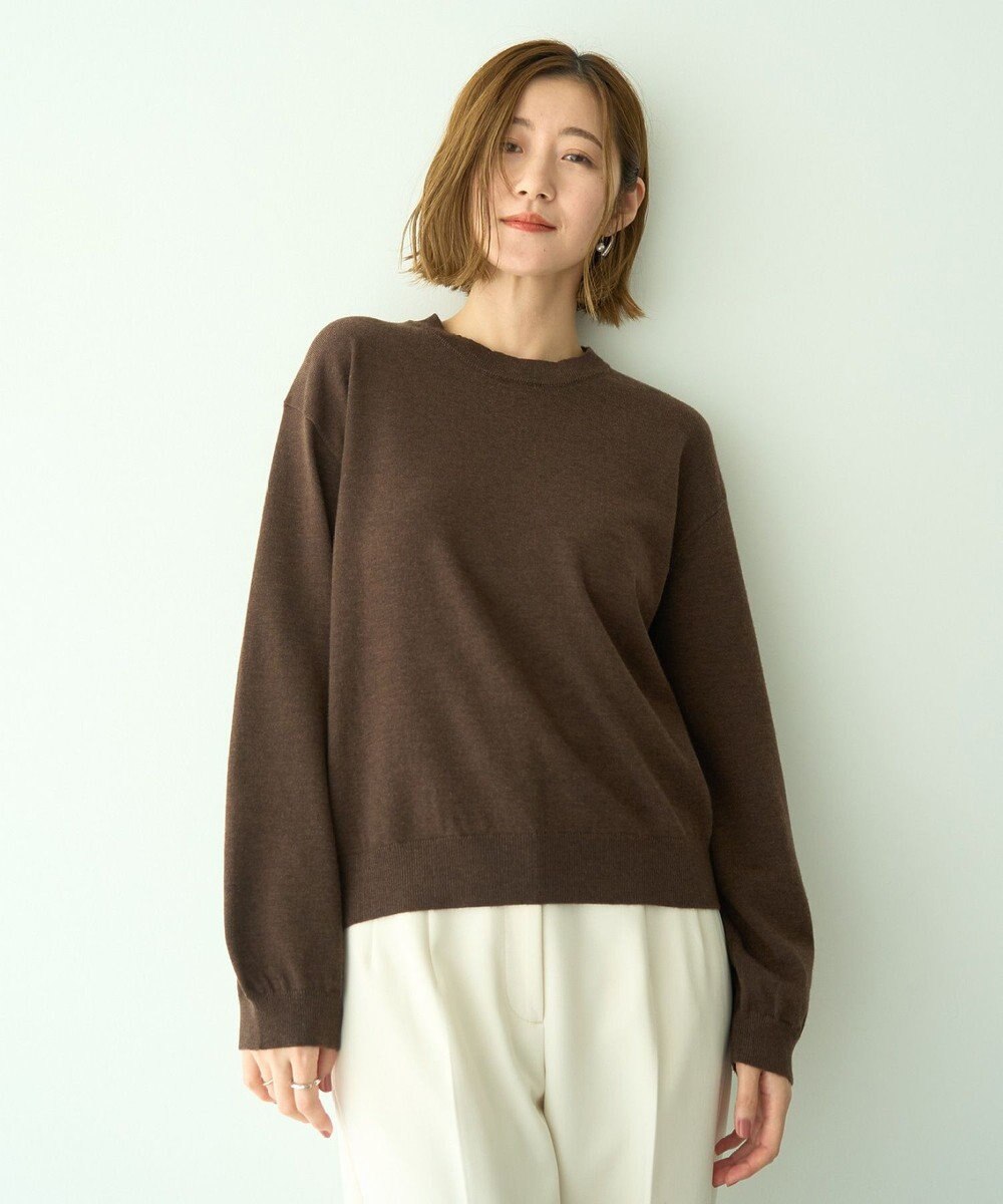 YECCA VECCA 2wayフリルクルーネックニット 