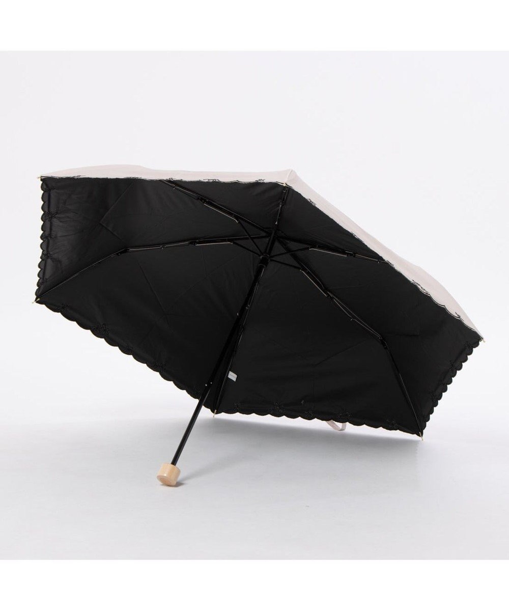 UNBILLION カシュネ cachenez /【晴雨兼用　日傘　UVカット率・遮光率100％生地使用 】PUプチフラワー刺繍ミニ折りたたみ傘 
