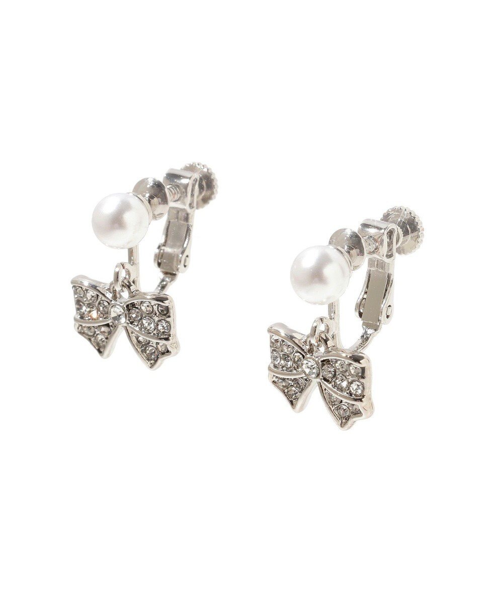 Maison de FLEUR リボンビジューイヤリング 