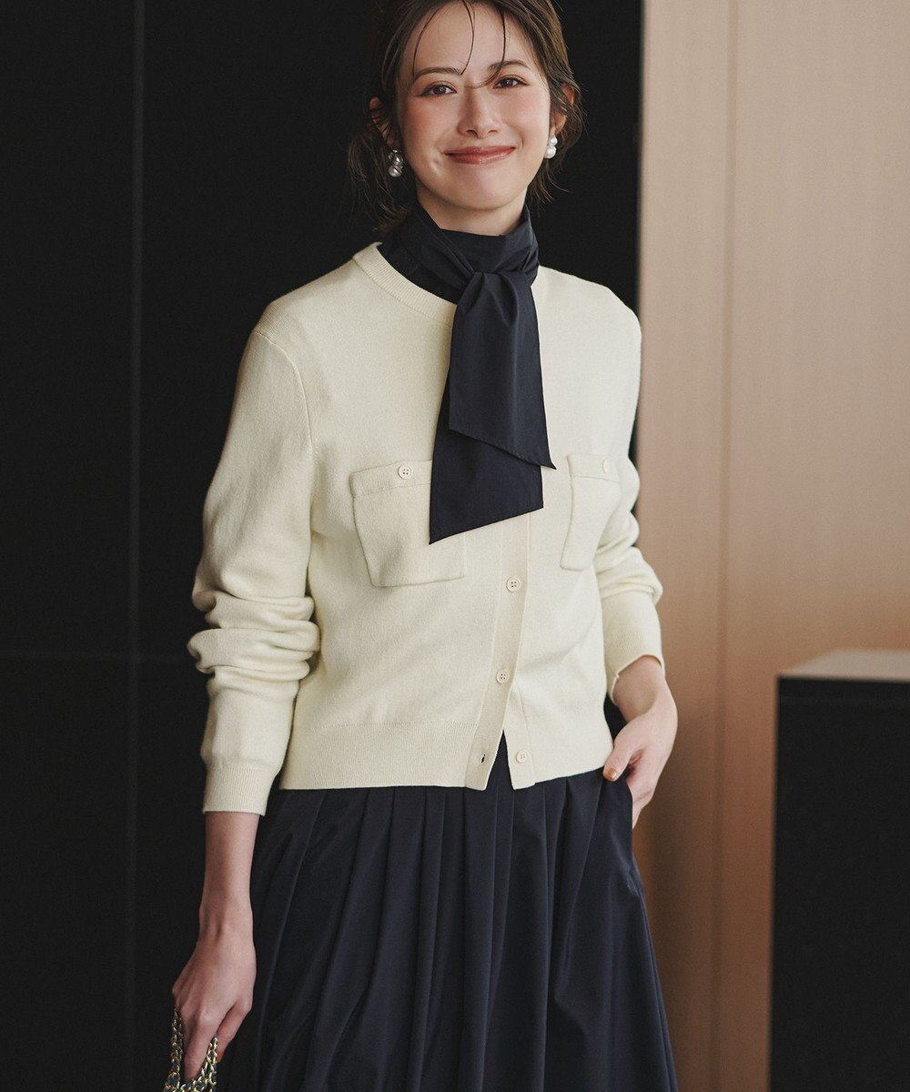 23区 L 【滝沢眞規子さん着用/Oggi掲載】コットンカシミヤ ポケット カーディガン 