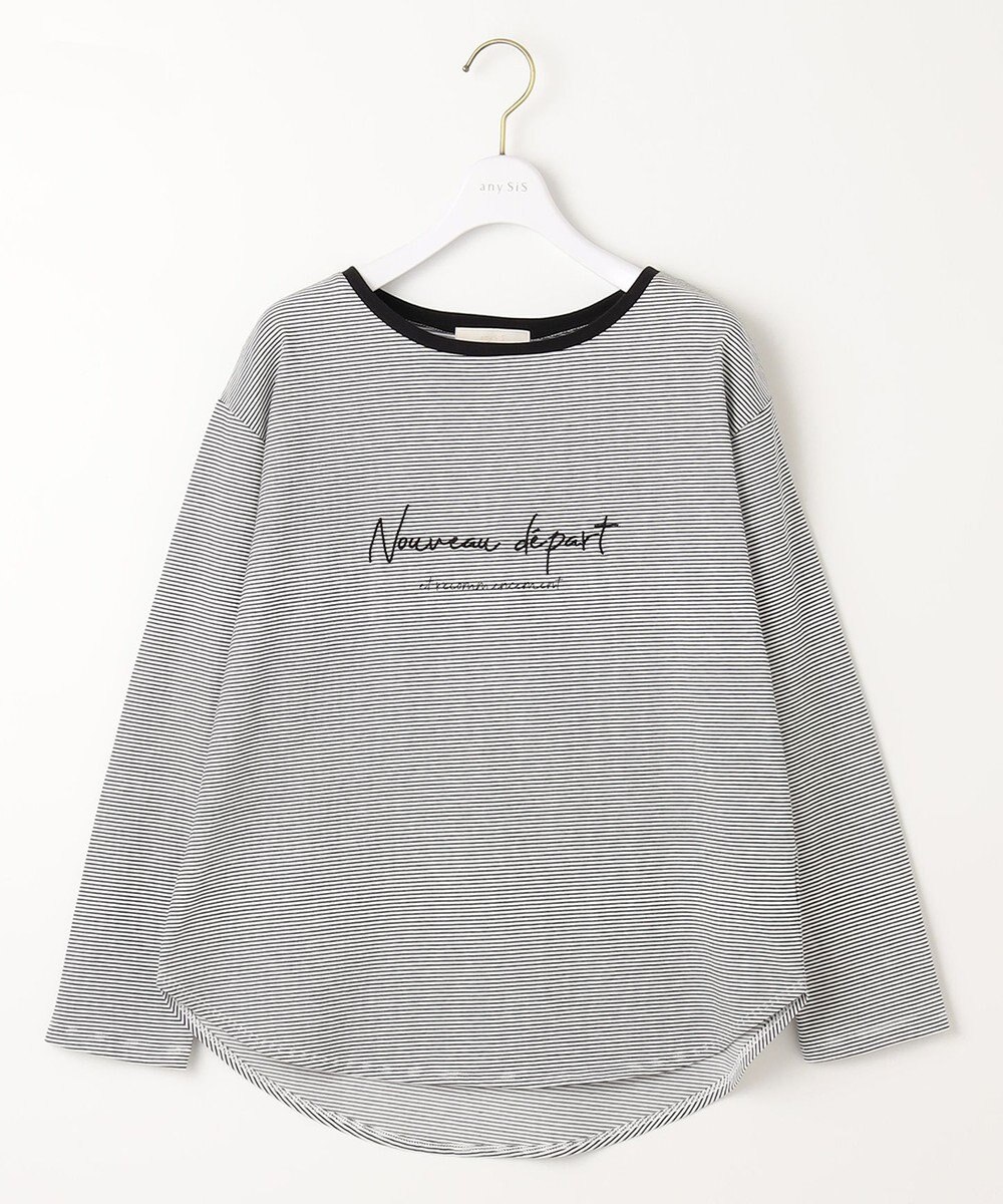 ANY SIS ロゴ刺繍 カットソー 