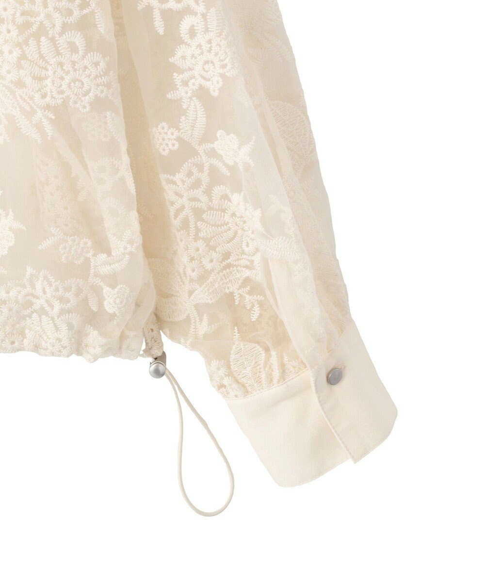 Green Parks オーガン刺繍比翼シャツ 