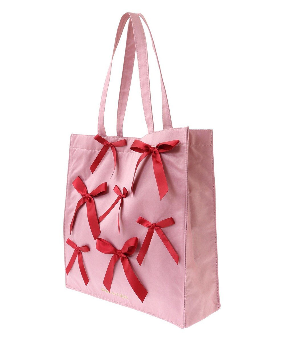 Maison de FLEUR リボンサテンスクエアトートバッグ 