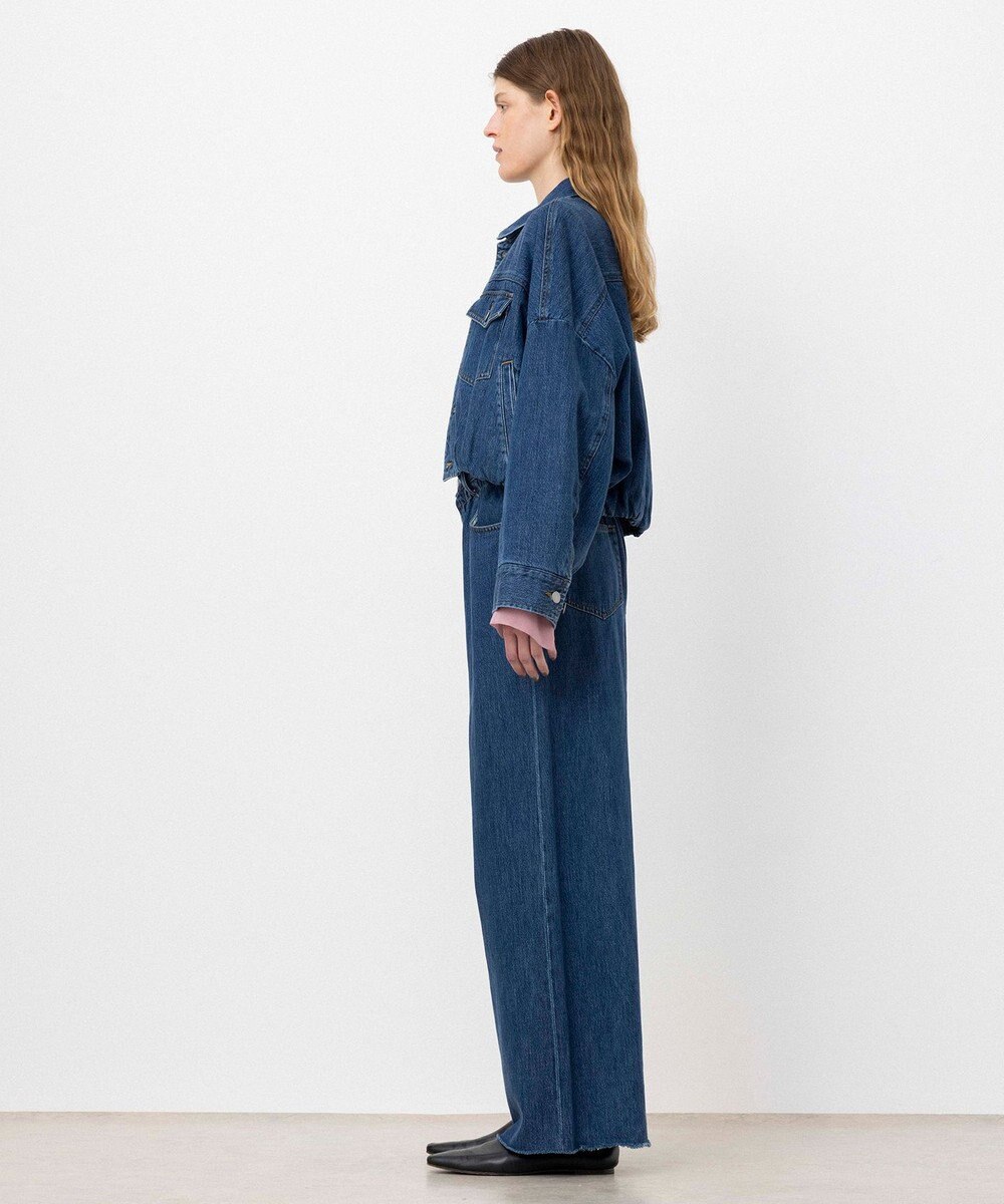 NAVE 【ReNAVE・洗える/軽量】ライトデニム ウエストギャザーパンツ 