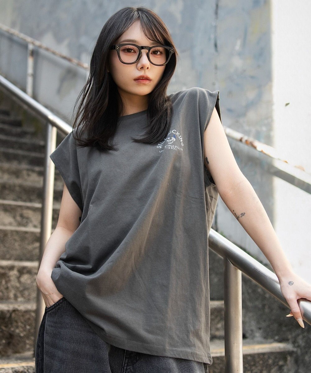 WEGO 【ユニセックス着用ITEM/MLサイズ展開】グラフィックBIGノースリーブ 