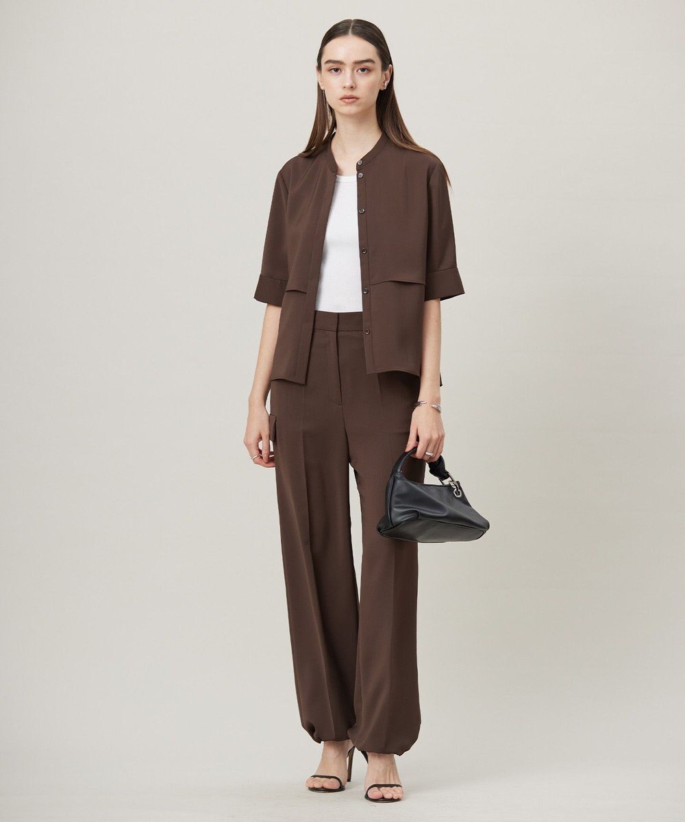 ICB 【接触冷感・UVケア・吸水速乾・防シワ・洗える】 ドレープツイル カーゴパンツ 