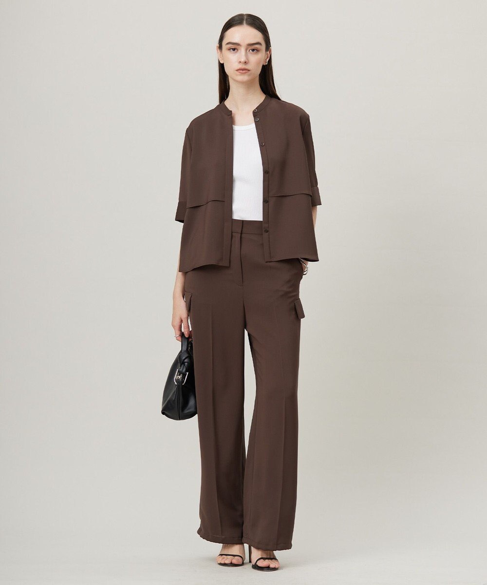 ICB 【接触冷感・UVケア・吸水速乾・防シワ・洗える】 ドレープツイル カーゴパンツ 