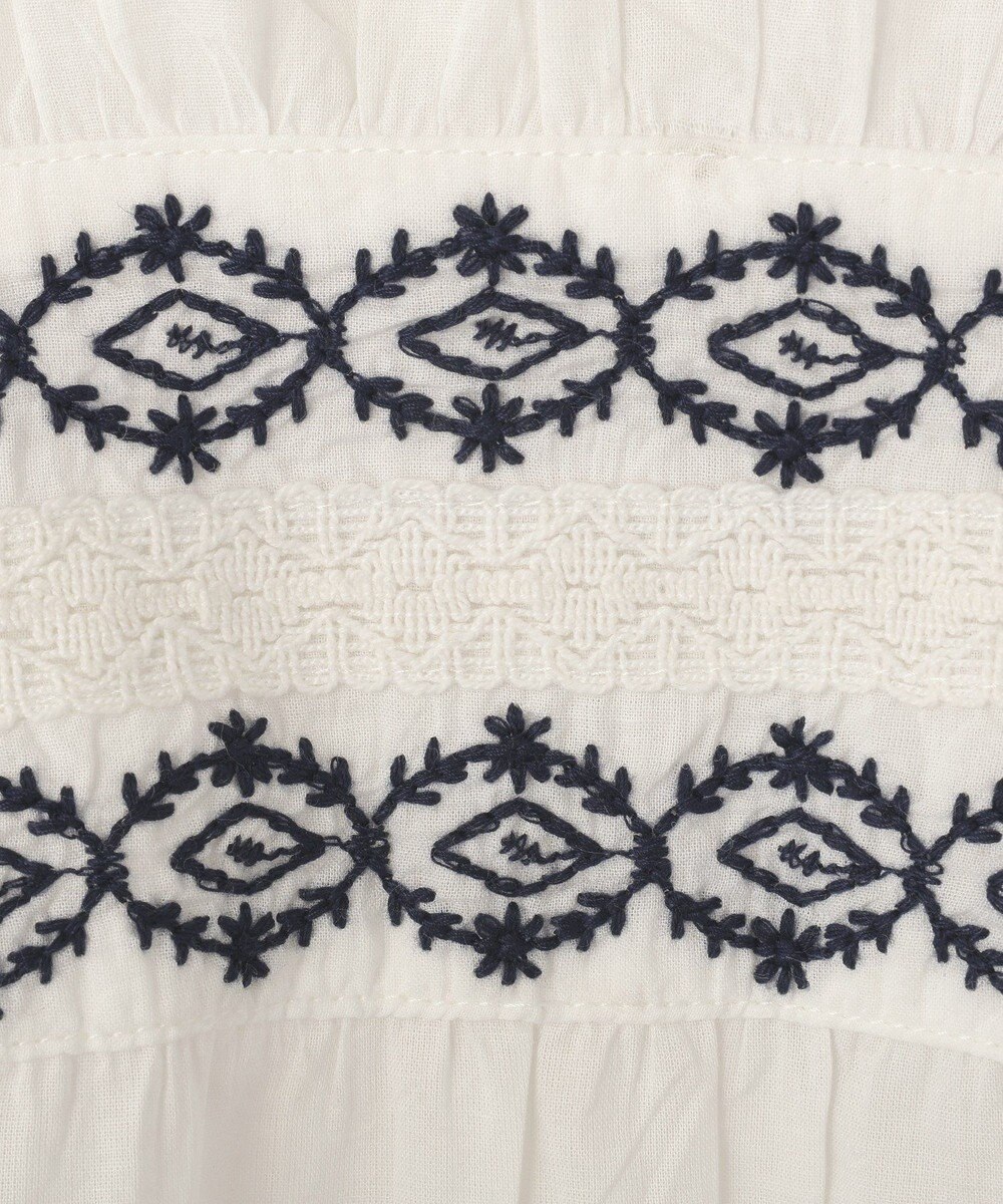 YECCA VECCA バック刺繍バンドカラーシャツ 