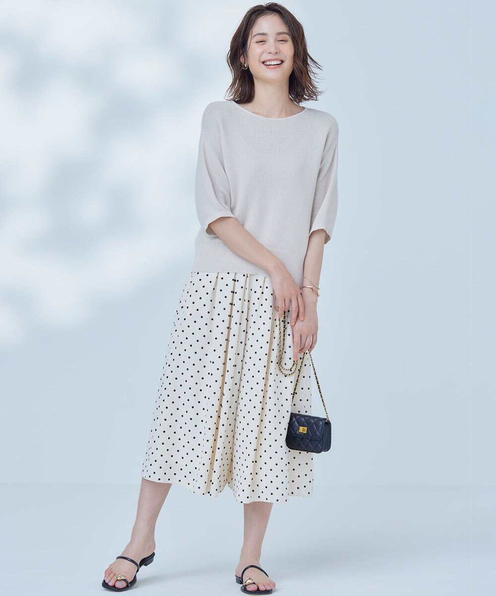 組曲 L 【WEB限定】ドットプリントデシン フリルパンツ 