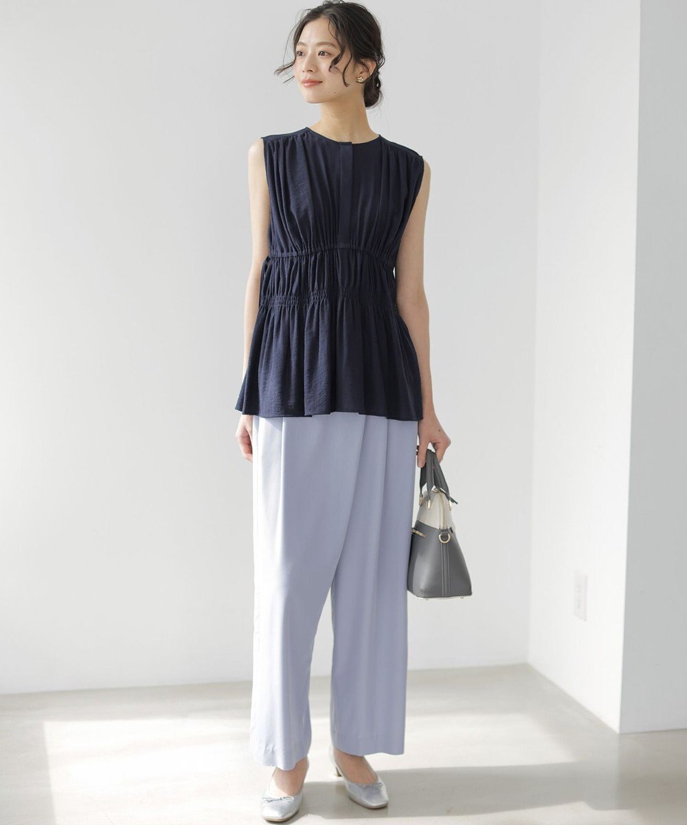 組曲 【先行予約】シアーリンクルクロス ティアードブラウス 