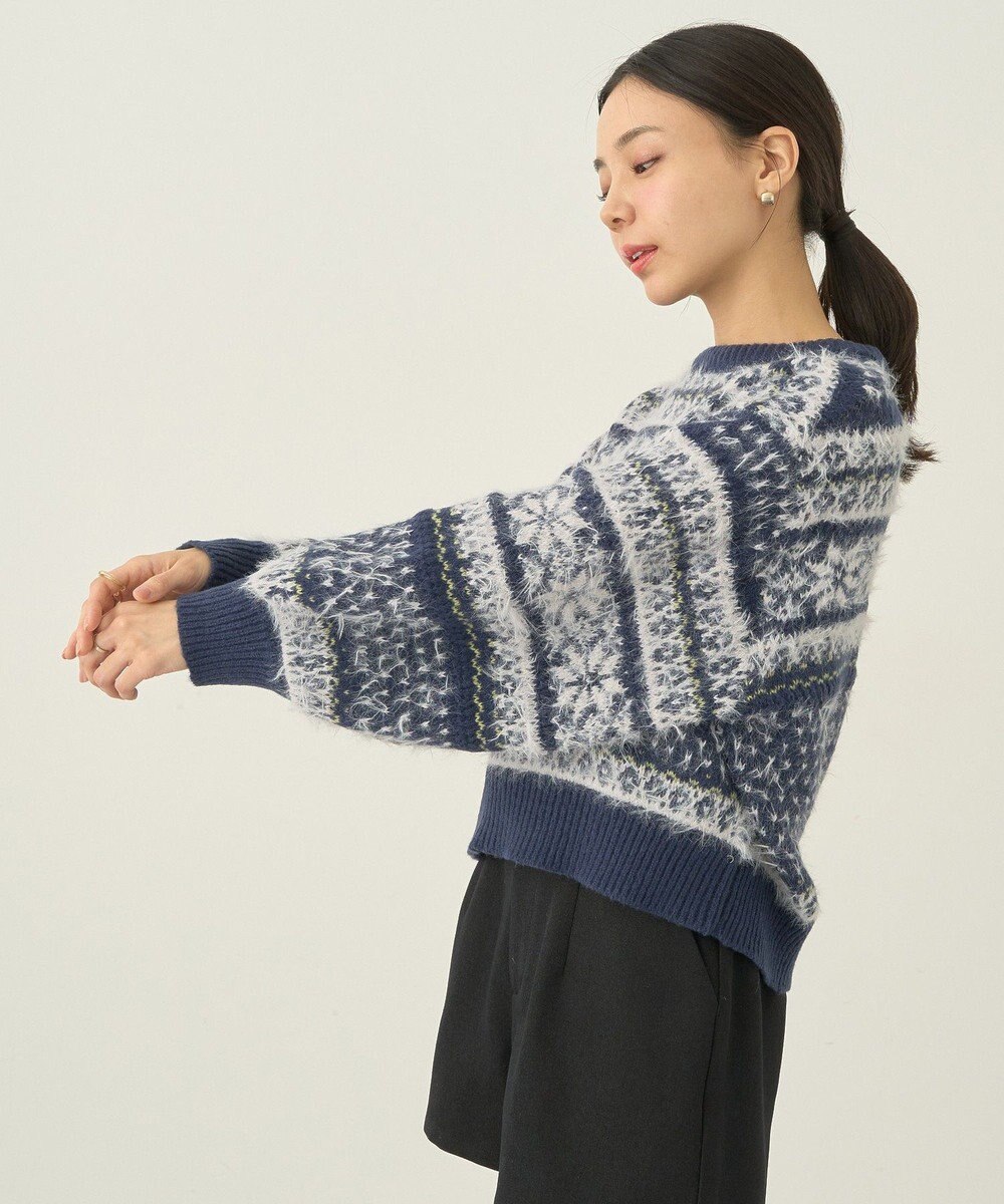 earth music&ecology フェザーヤーンノルディックプルオーバー 