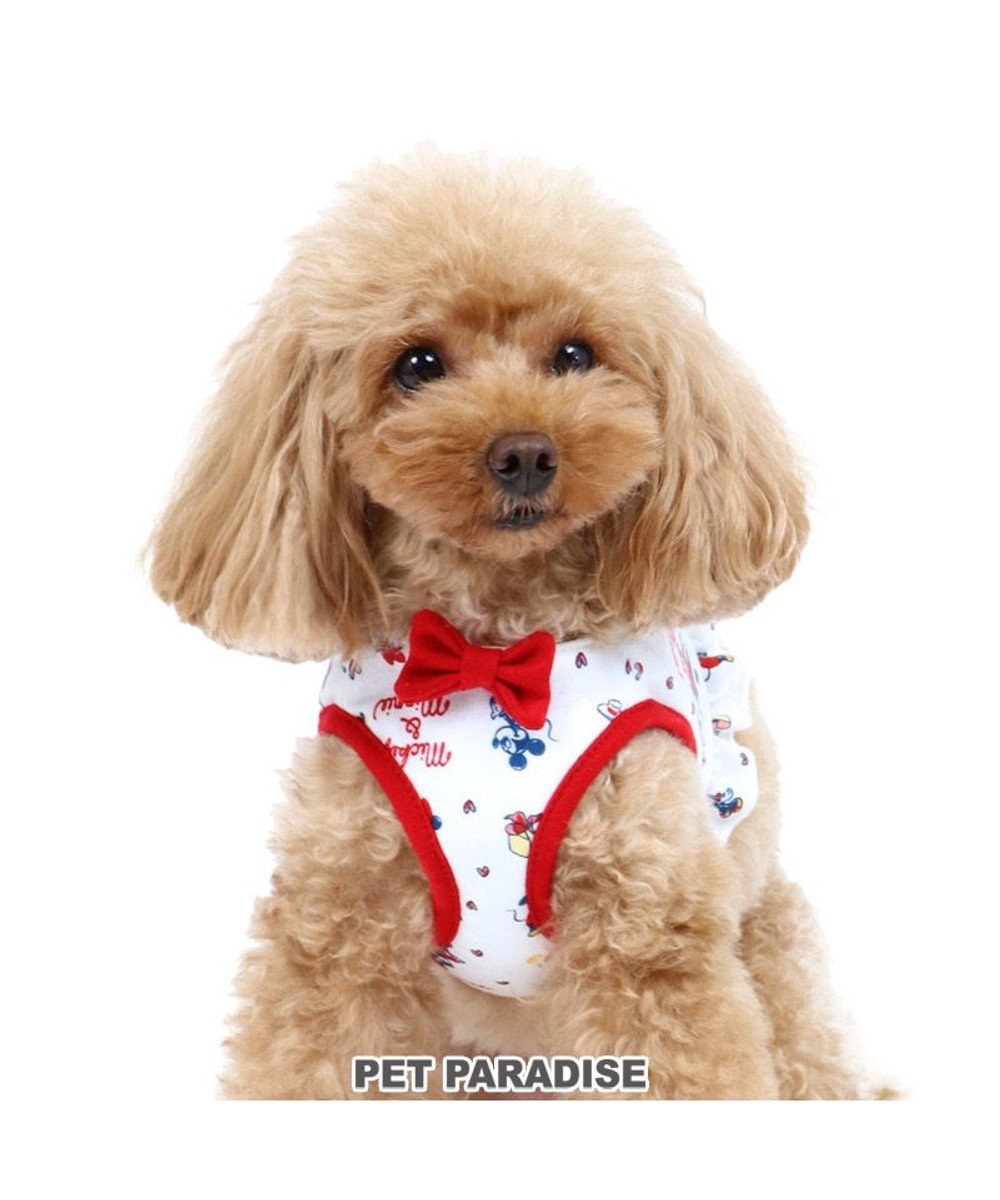 PET PARADISE ディズニー ミ二ーマウス ベストハーネス 【Ｓ】 総柄 小型犬 白~オフホワイト