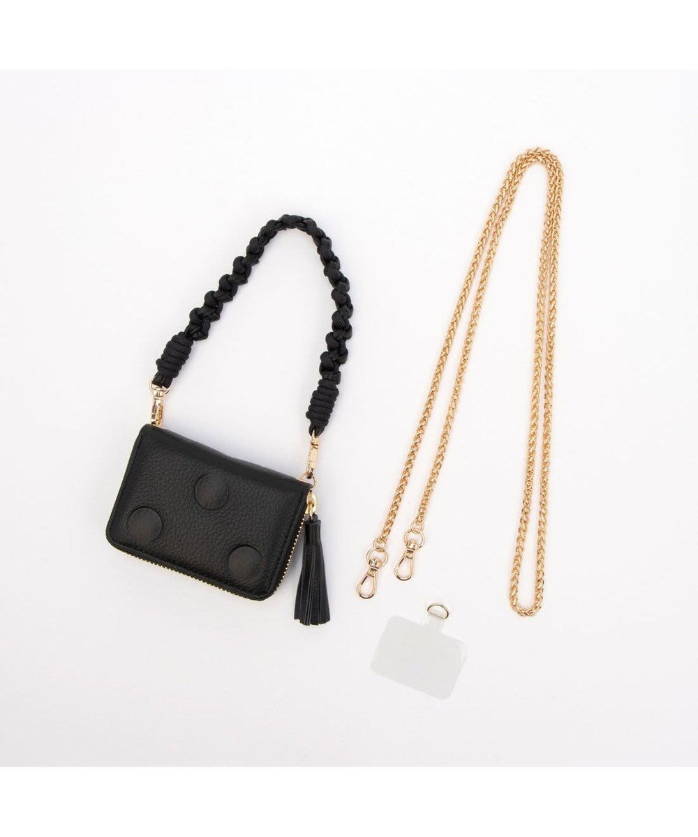 UNBILLION ペルケ perche / ドット型押し・ジャバラチャームウォレットショルダー 