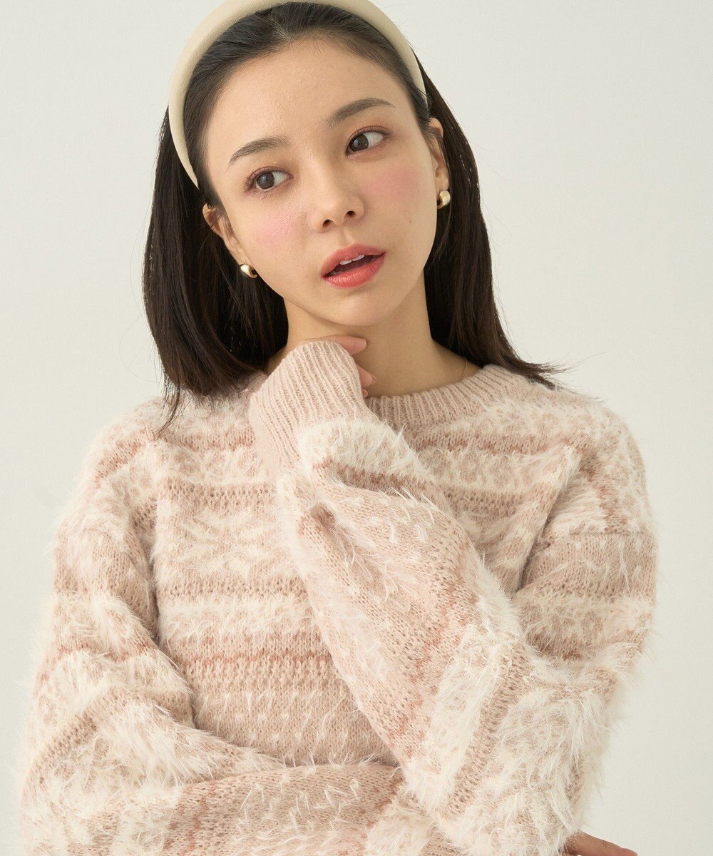 earth music&ecology フェザーヤーンノルディックプルオーバー 