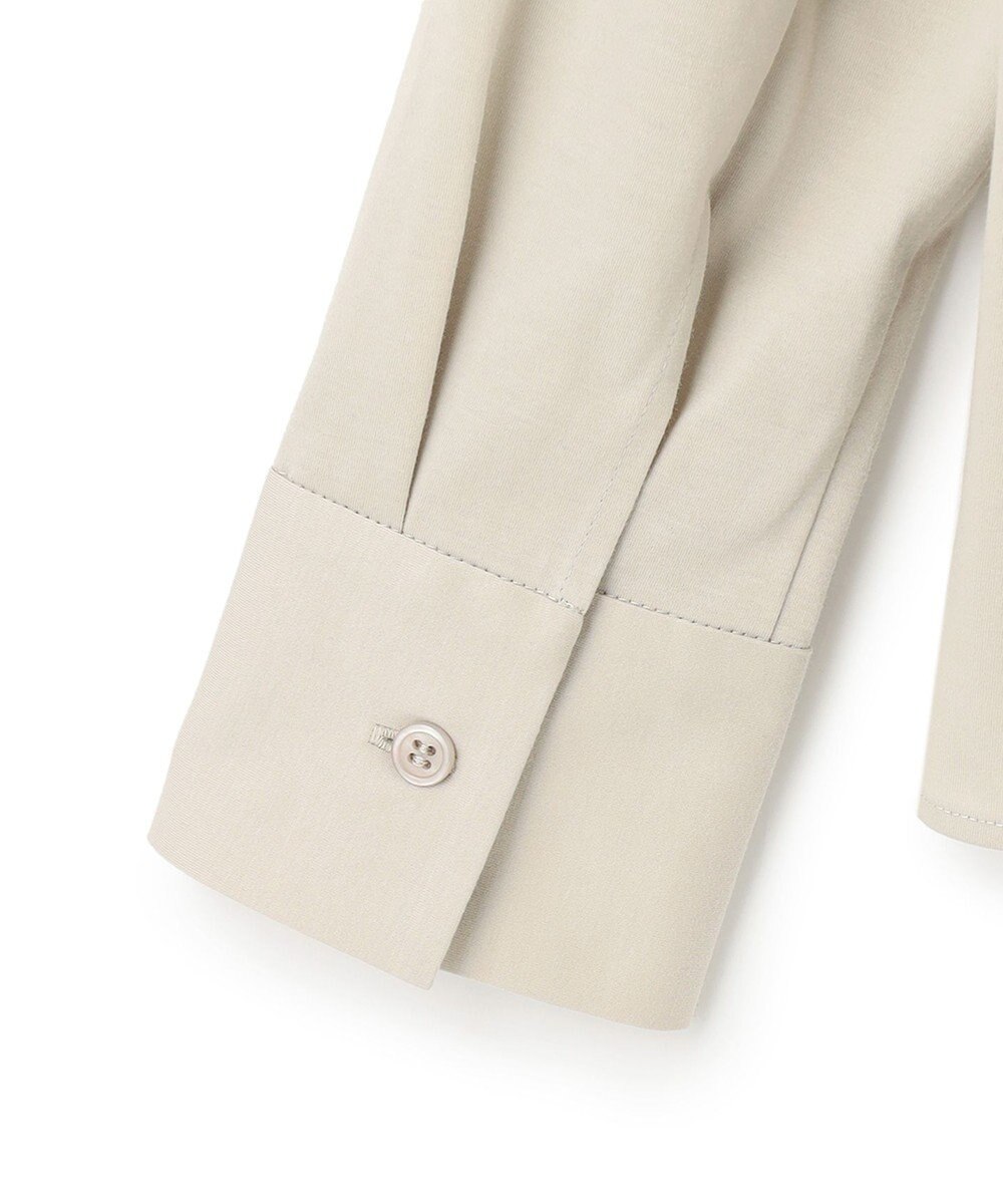 ICB L 【洗える】 ブラウスライクジャージー ヘンリーネックカットソー 