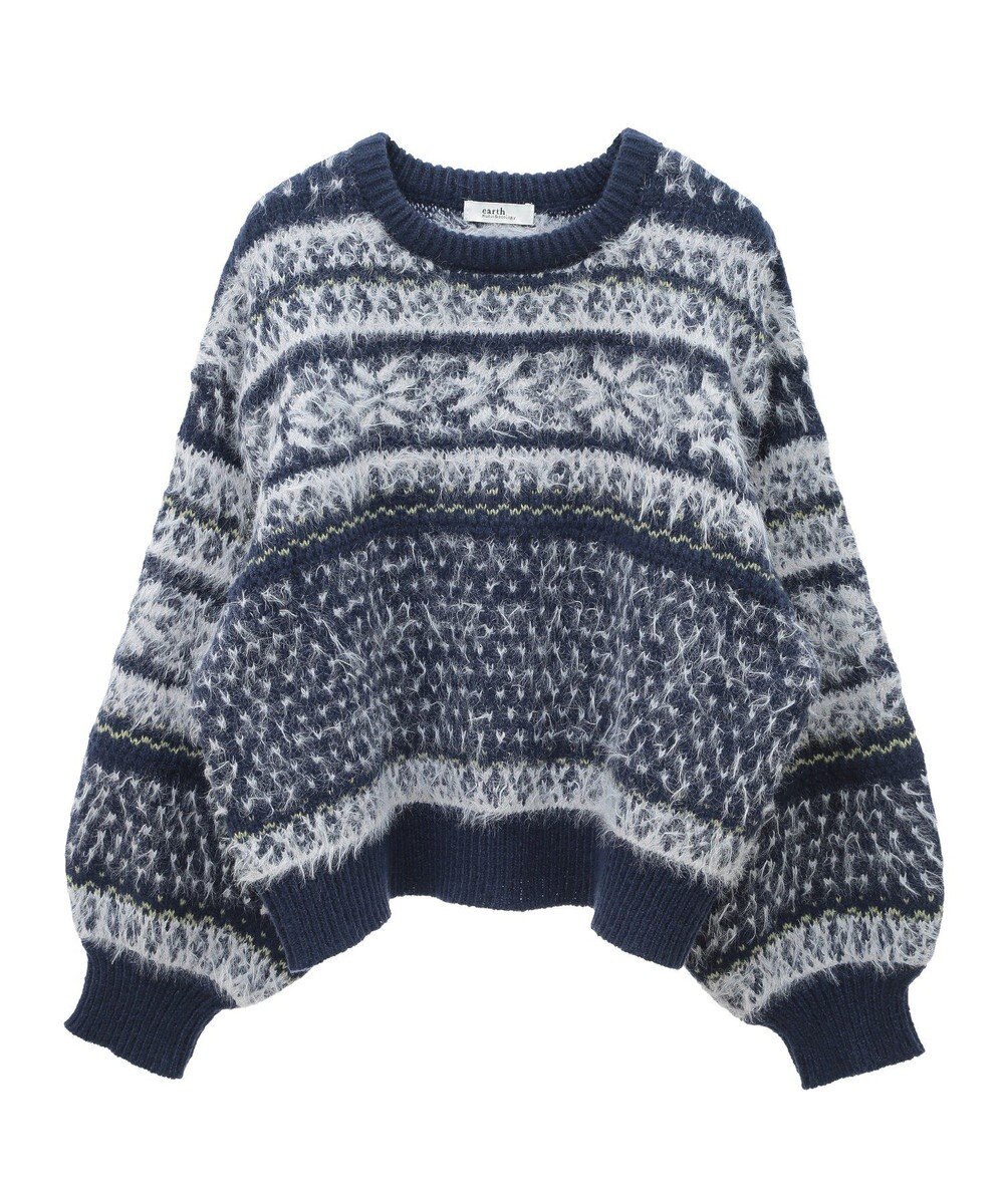 earth music&ecology フェザーヤーンノルディックプルオーバー 