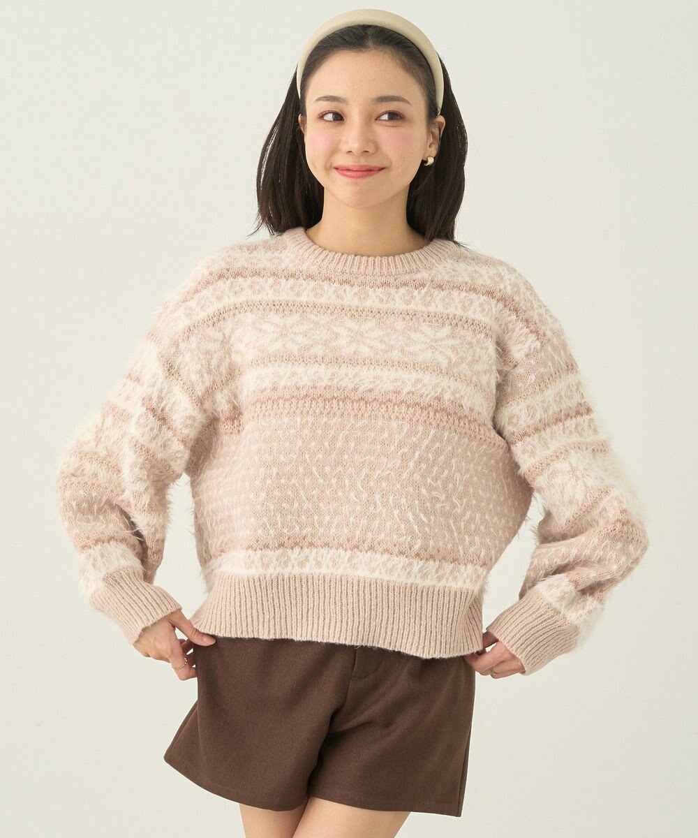 earth music&ecology フェザーヤーンノルディックプルオーバー 