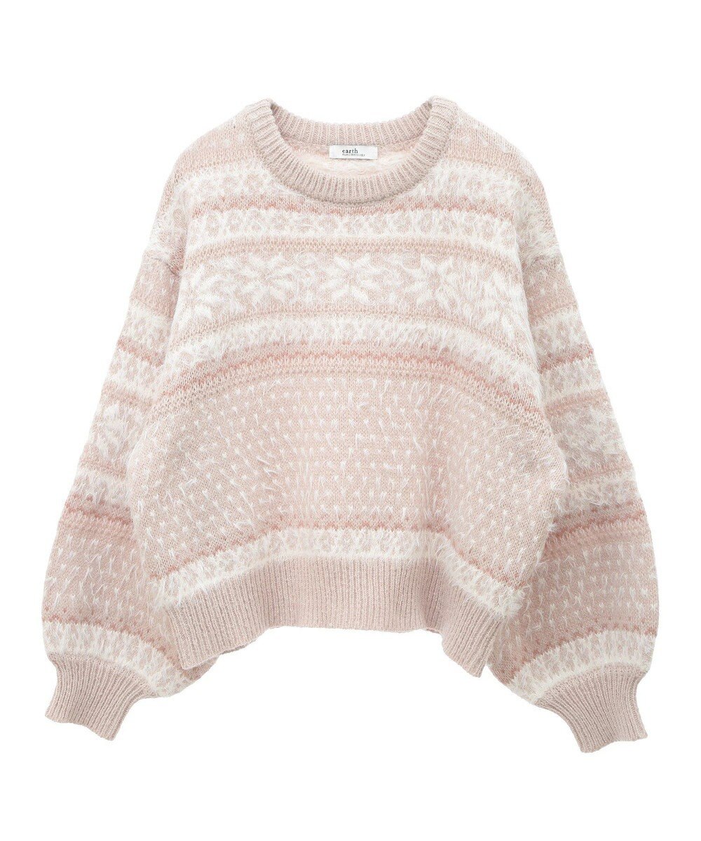 earth music&ecology フェザーヤーンノルディックプルオーバー 