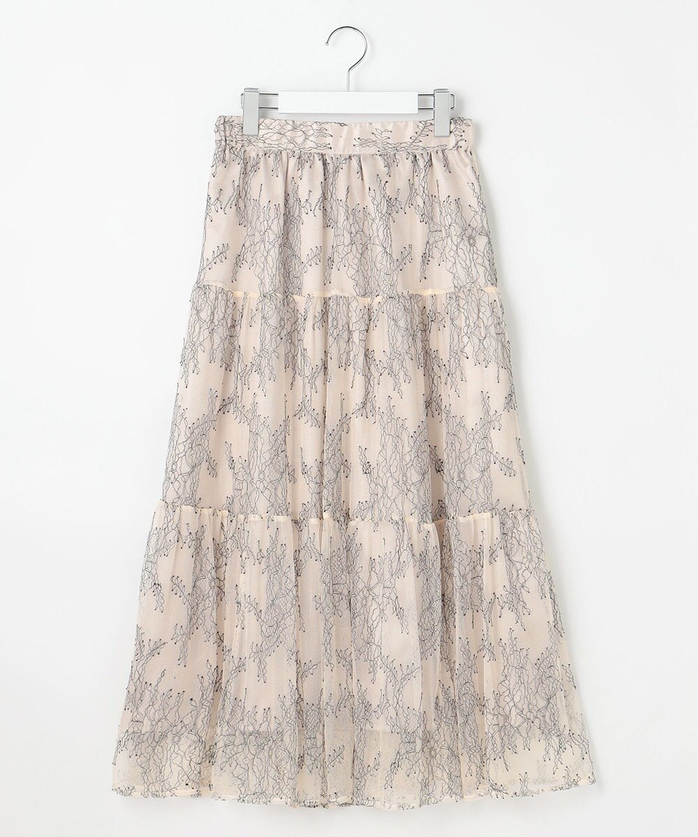 Feroux ニット×ティアードレース スカート 