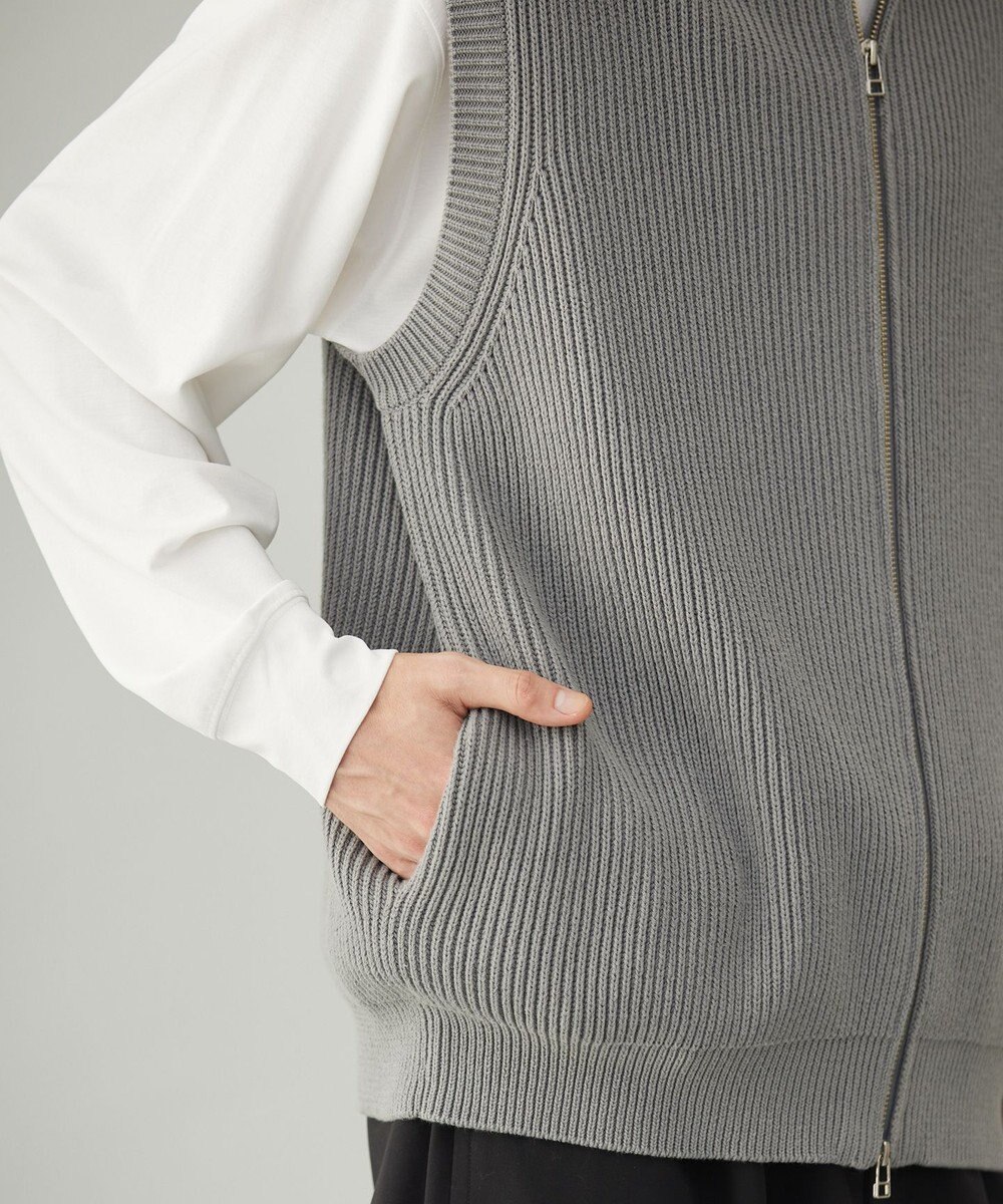 UNFILO MENS スウェットライク ジップベスト [24年秋冬商品] 