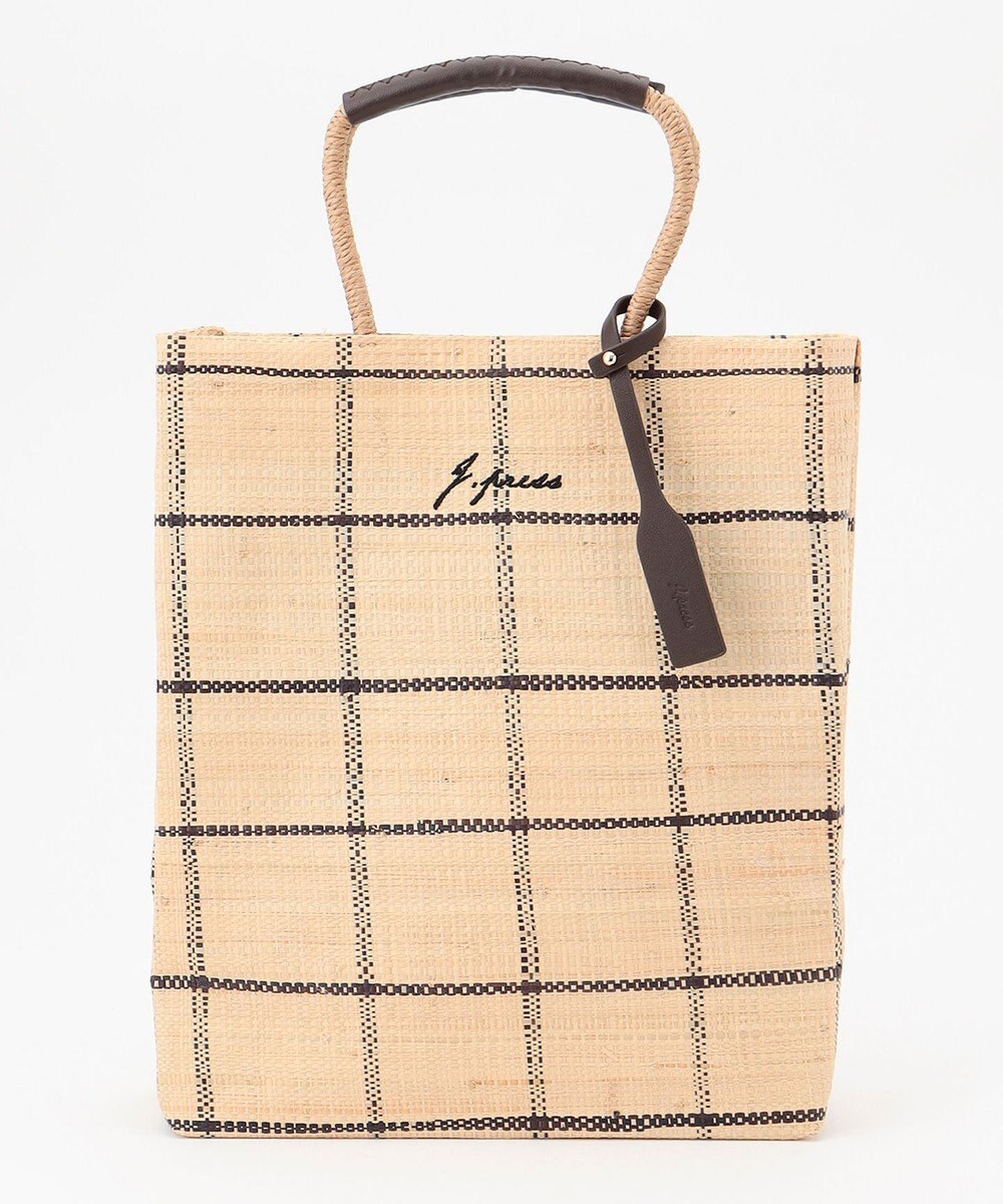 J.PRESS LADIES 【WEB限定・A4サイズ収納可】 マダガスカルラフィア トート バッグ 