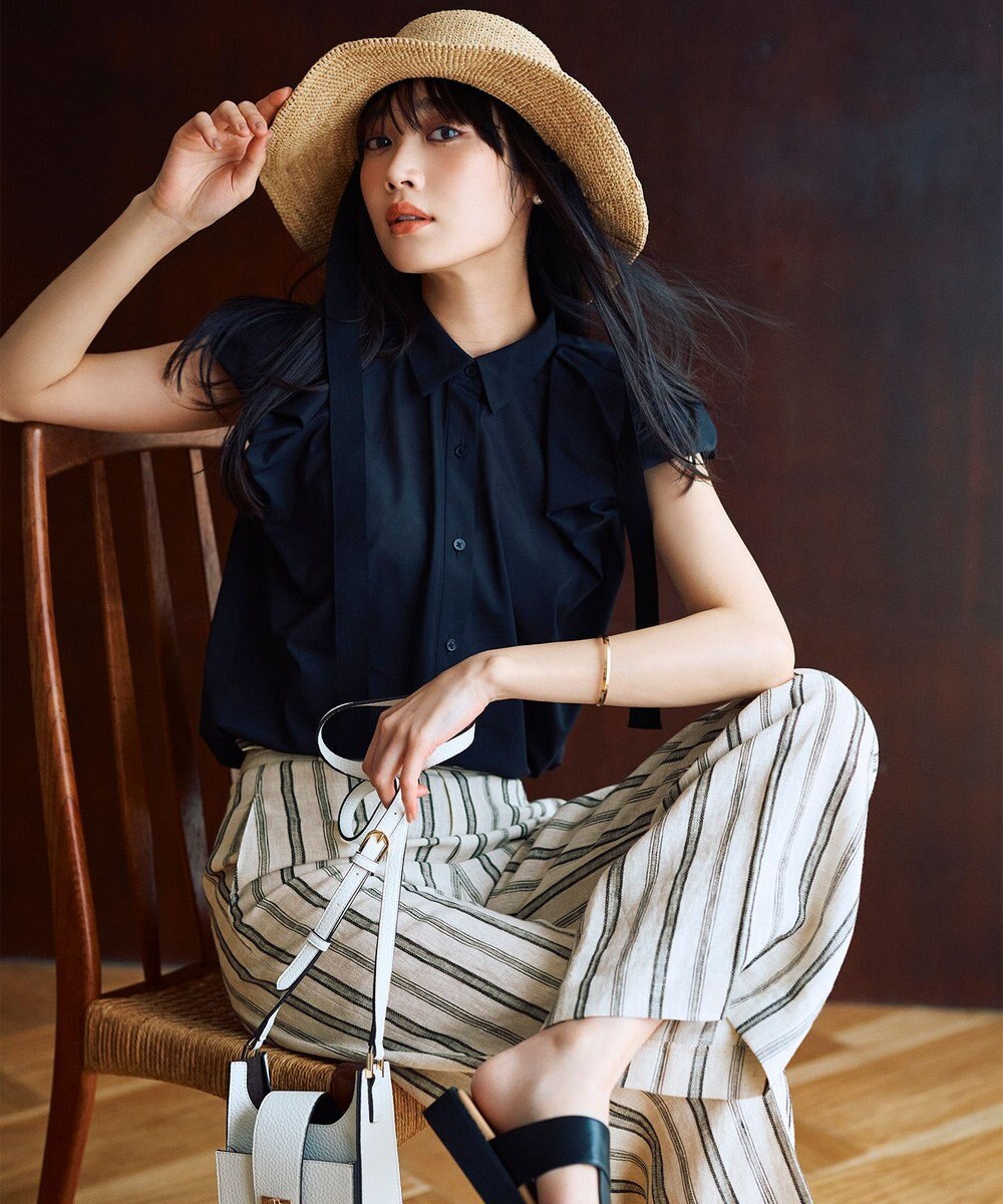 uncrave 【新色追加・洗濯機洗い可】シアー タックスリーブブラウス（uncrave STANDARD） 