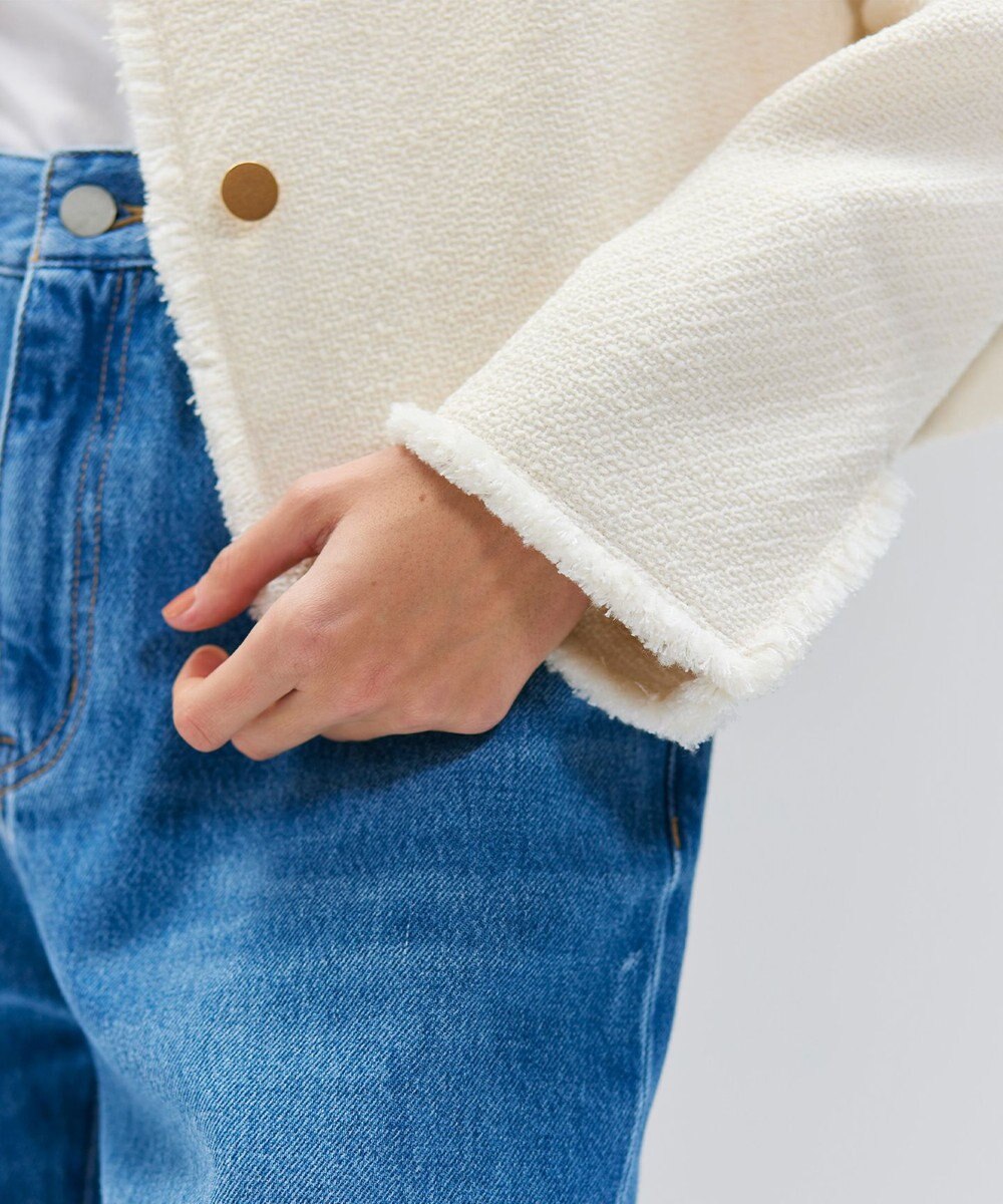 BEIGE， 【Oggi 10月号掲載】MULLIN / ウールツイードメタルボタンノーカラージャケット 