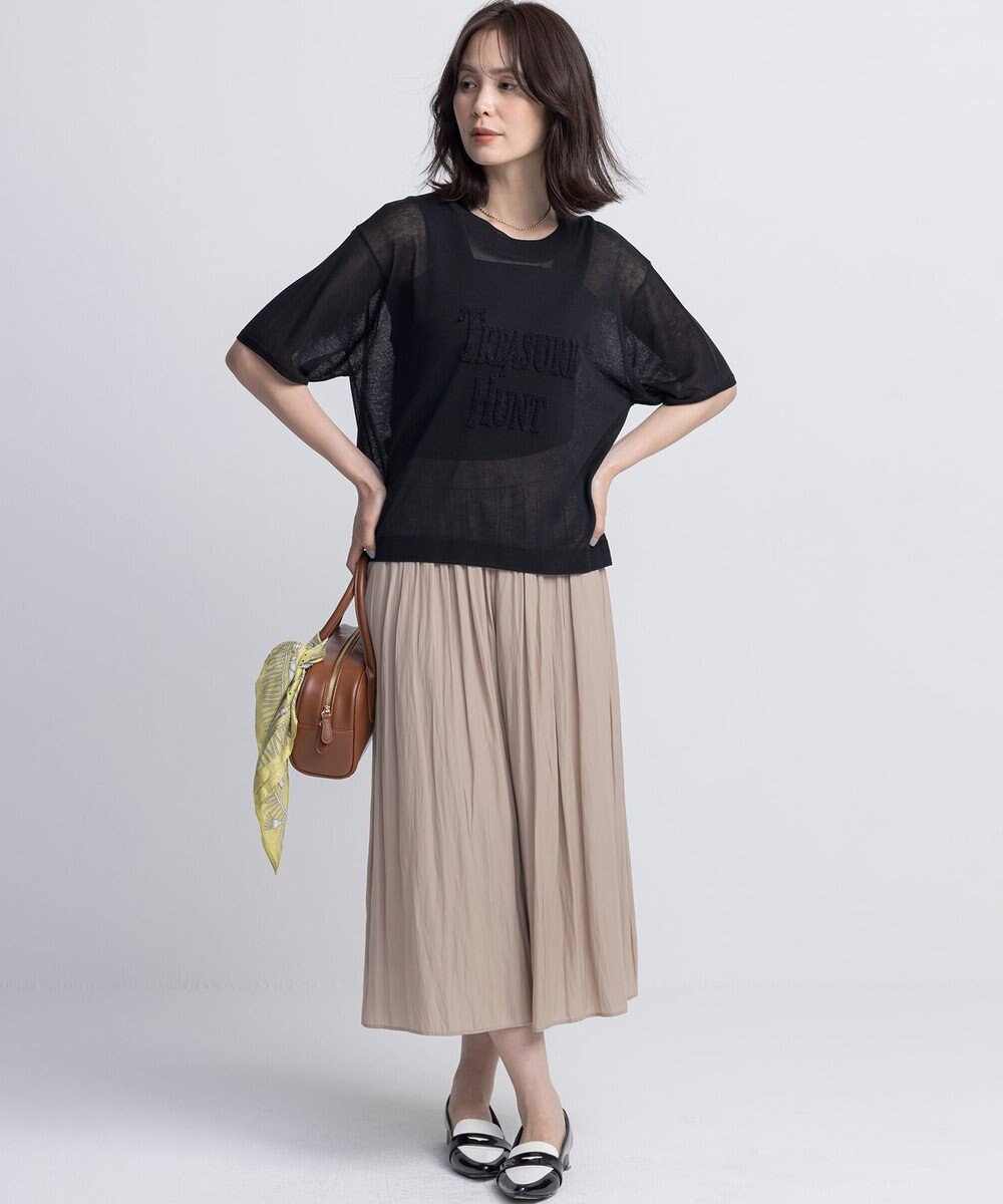 組曲 L 【WEB限定カラーあり】ギャザーライトデシン パンツ 