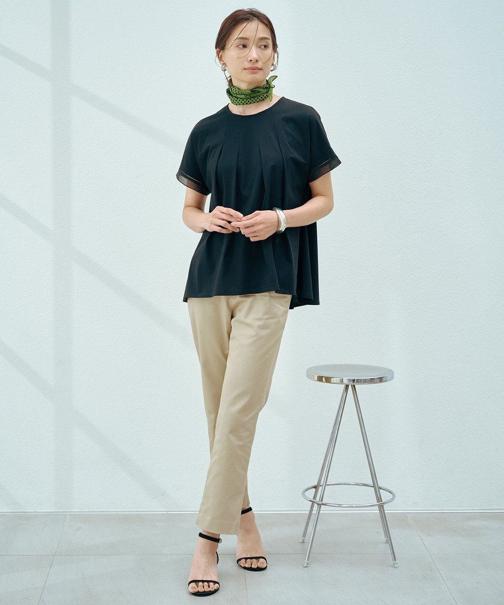 J.PRESS LADIES 【WEB限定・洗える】シャンブレーサテン テーパード パンツ 