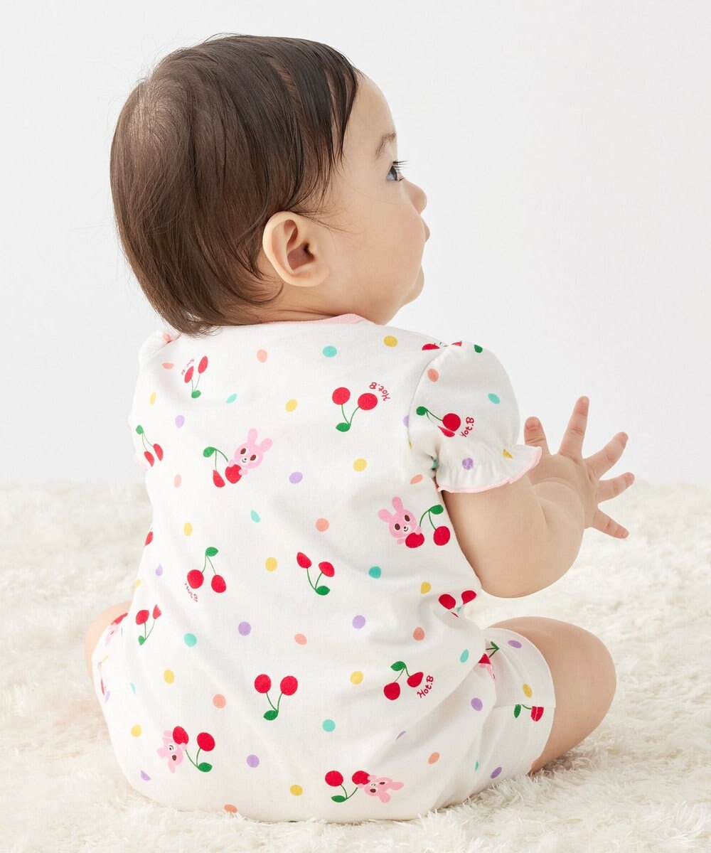 MIKI HOUSE HOT BISCUITS 【70-80cm】キャビット×さくらんぼ 総柄ショートオール 