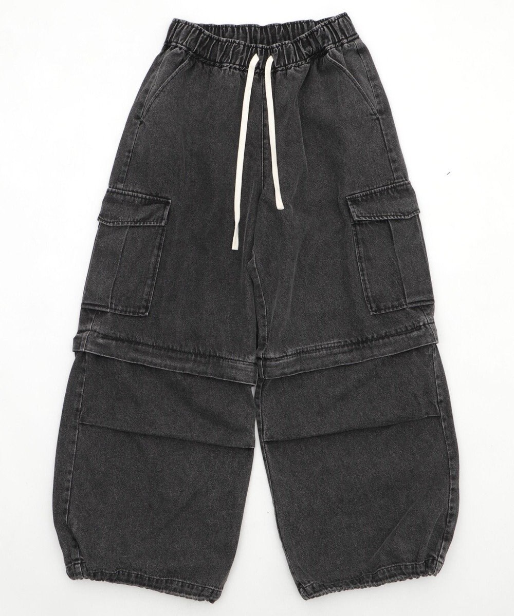 WEGO 【ウエストゴム/2WAY】2WAYデニムカーゴパンツ 