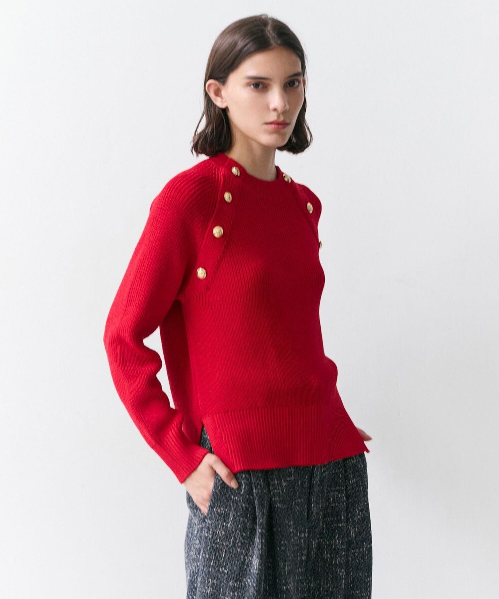 BEIGE， HELIODOR / スポンディッシュマリンボタンニット 