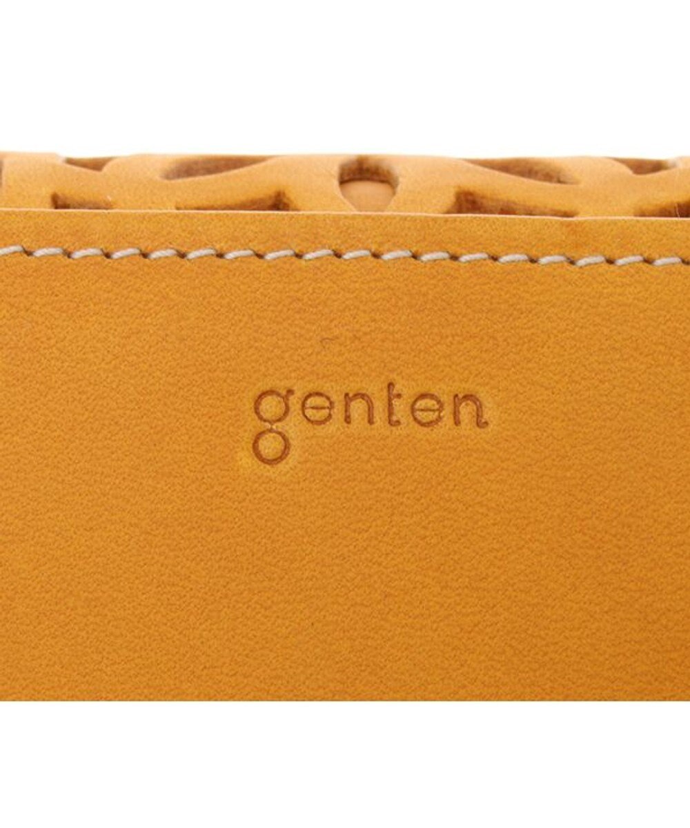genten カットワーク フラップ長財布 