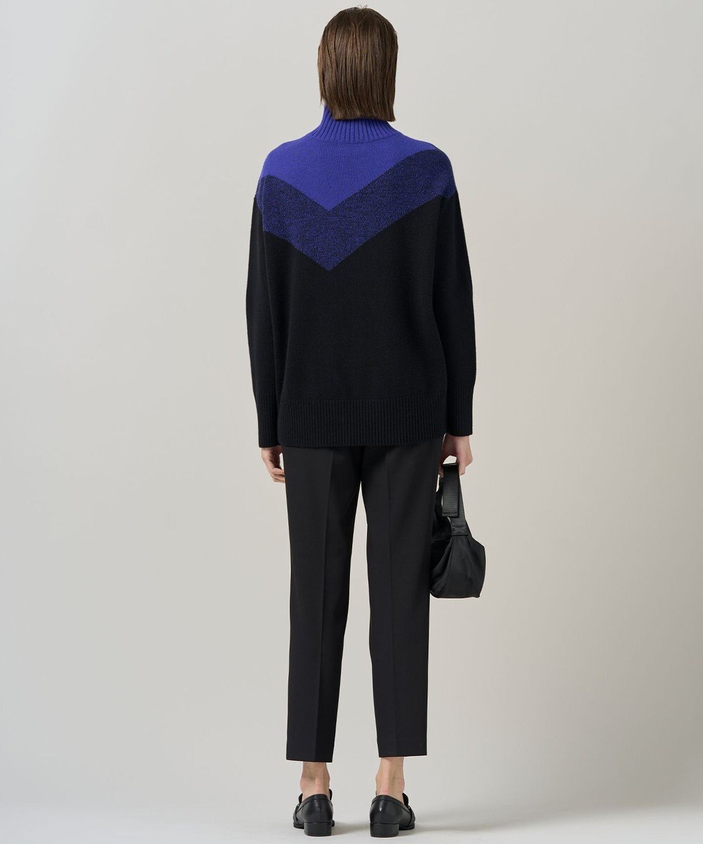 ICB L ソフトカシミヤミックス インターシャ ハイネックニット 