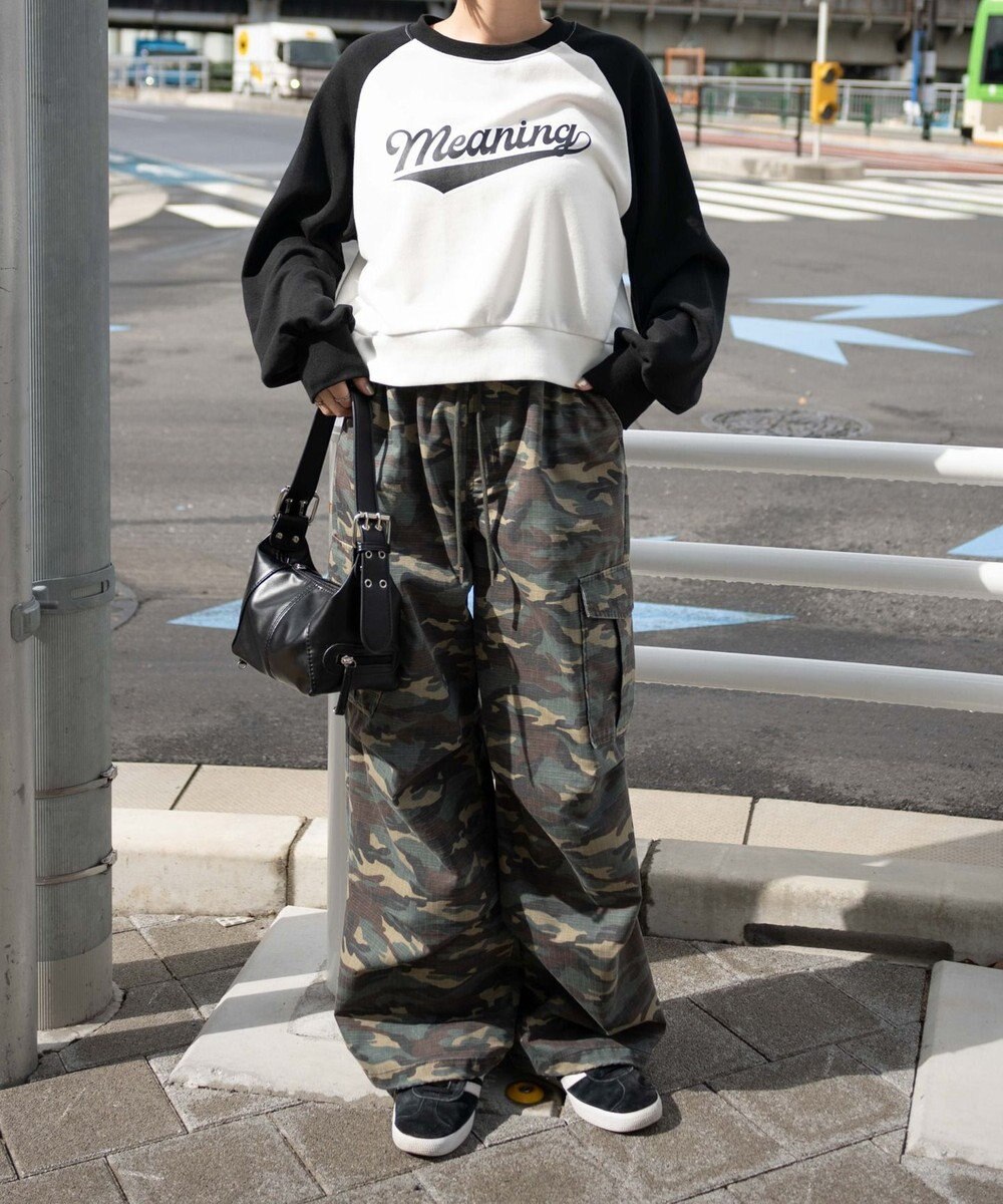 WEGO チームロゴラグランショートスウェット 