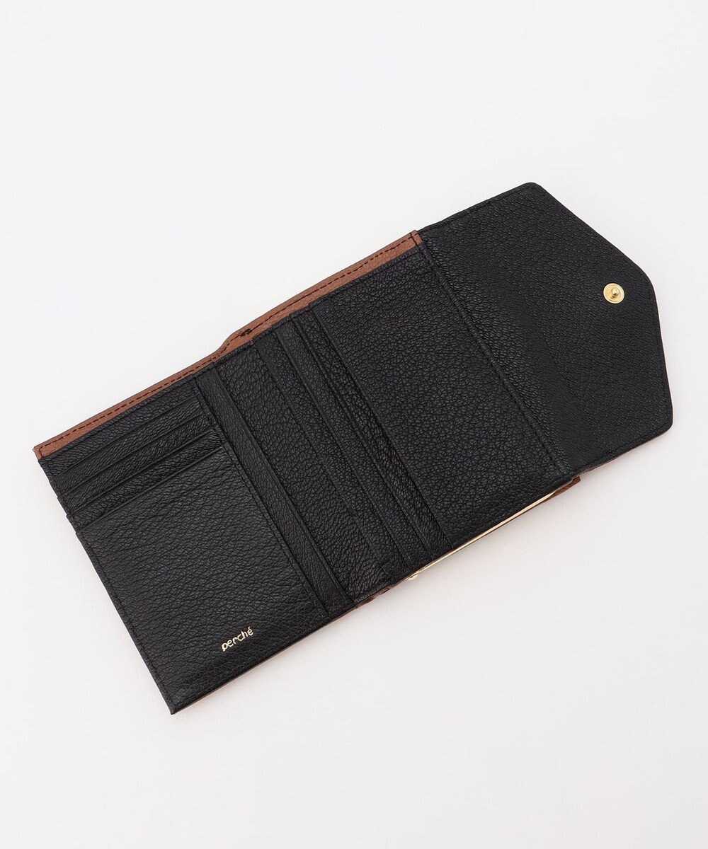 UNBILLION ペルケ perche トリミング配色外ガマ二つ折り財布 