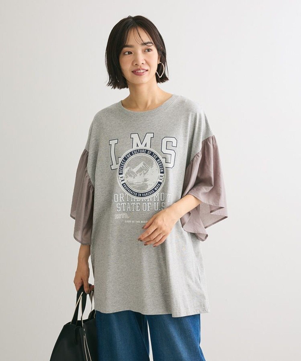 Green Parks ドッキングフレアスリーブロゴチュニック 