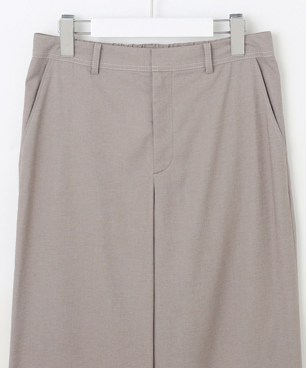 J.PRESS LADIES L 【洗える】麻ポリエステルストレッチ ワイド パンツ 