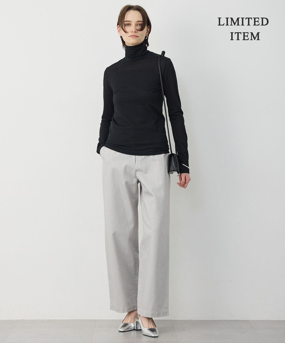 ICB 【WEB限定】 コットンレーシージャガード ハイネックカットソー 