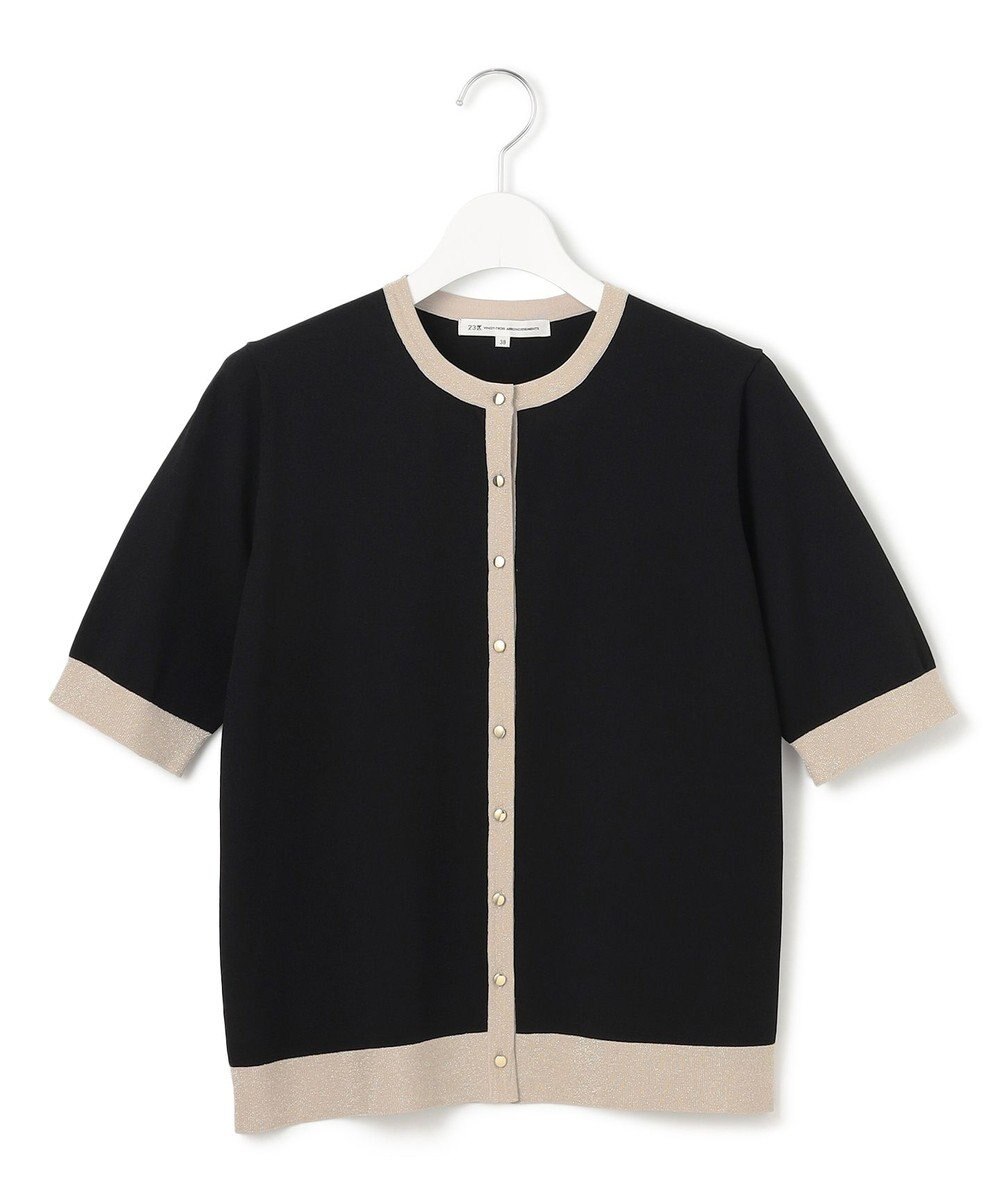 23区 S 【WEB&一部店舗限定/洗える】レーヨンポリエステルストレッチ 半袖 カーディガン 