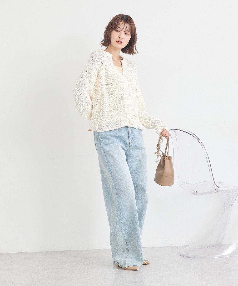 earth music&ecology 【予約】ぽんぽんスキッパーカーディガン 