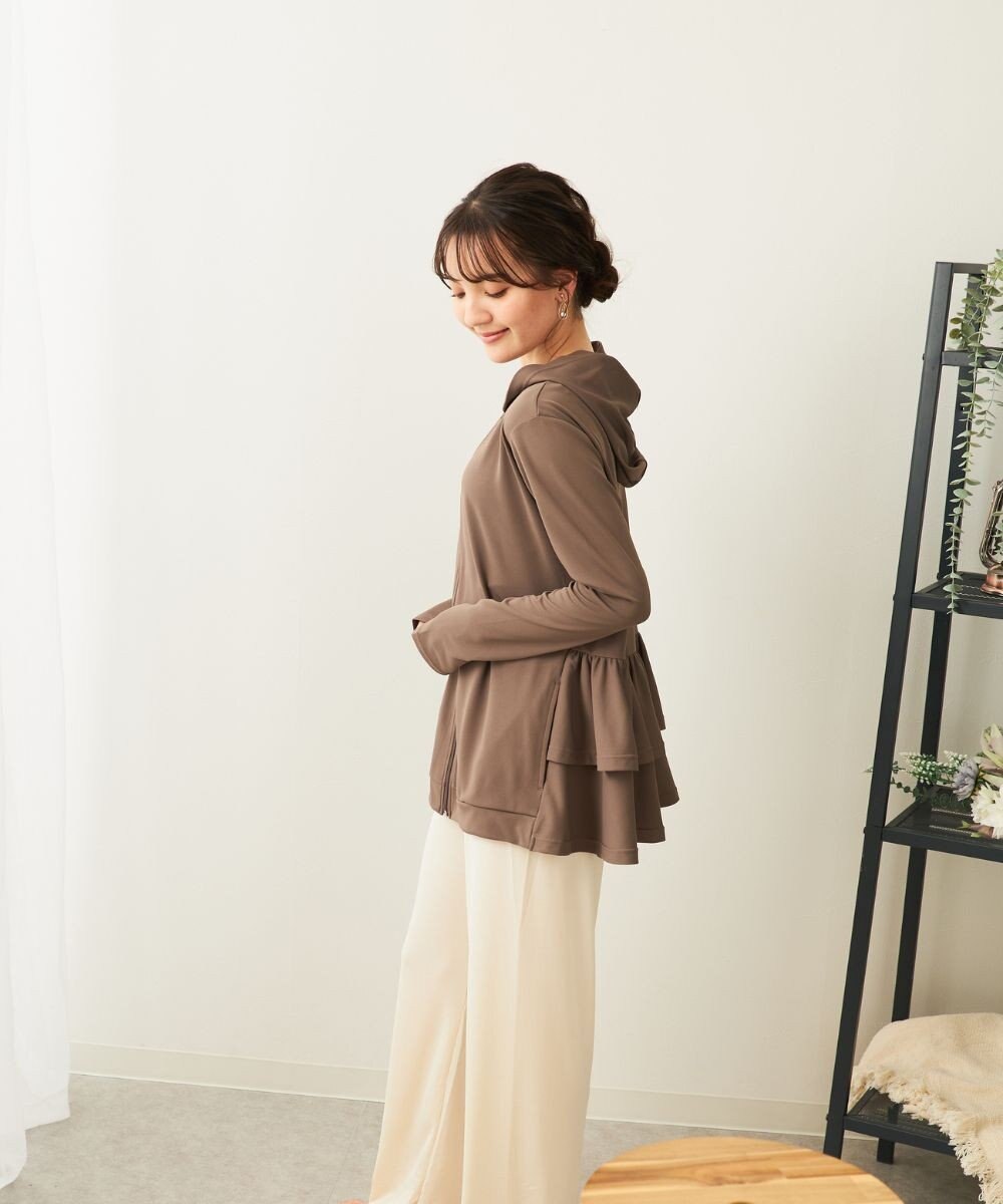 OP／FILA 【Ocean Pacific】バックフリルラッシュガード パーカー 