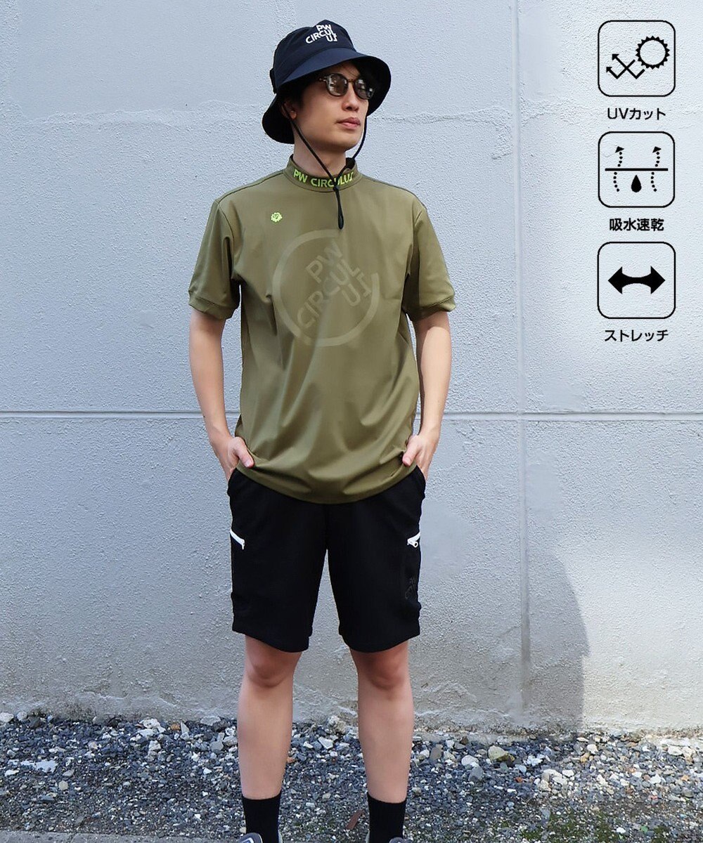 PW CIRCULUS 【UVカット / 吸水速乾 / 伸縮性抜群】【MEN】バックメッシュ切り替えモックT 
