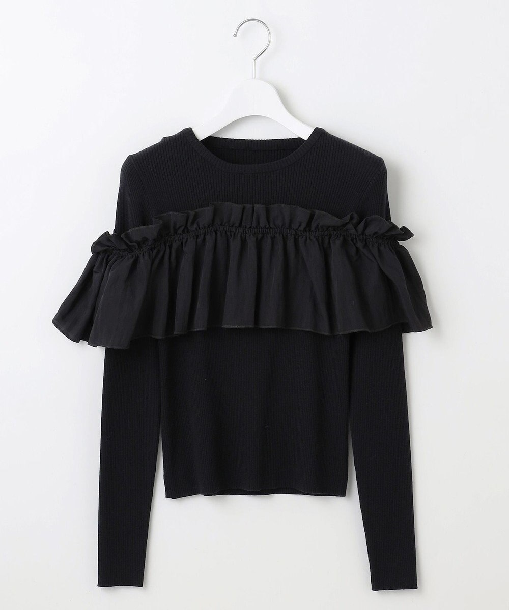 Feroux 【洗える】3way フリルニットトップス 