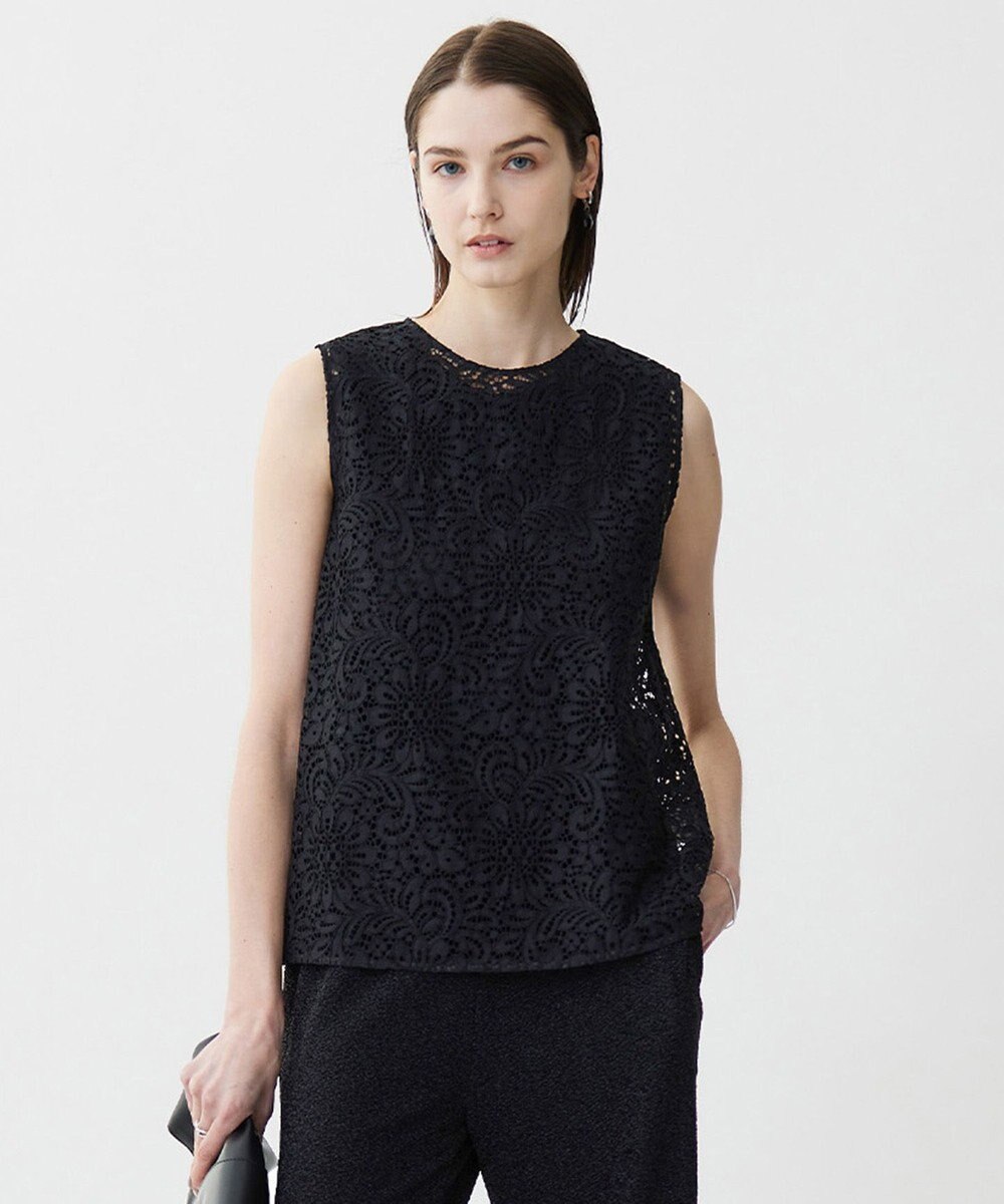 ICB L 【洗える】 ナイロンコードレース ブラウス 