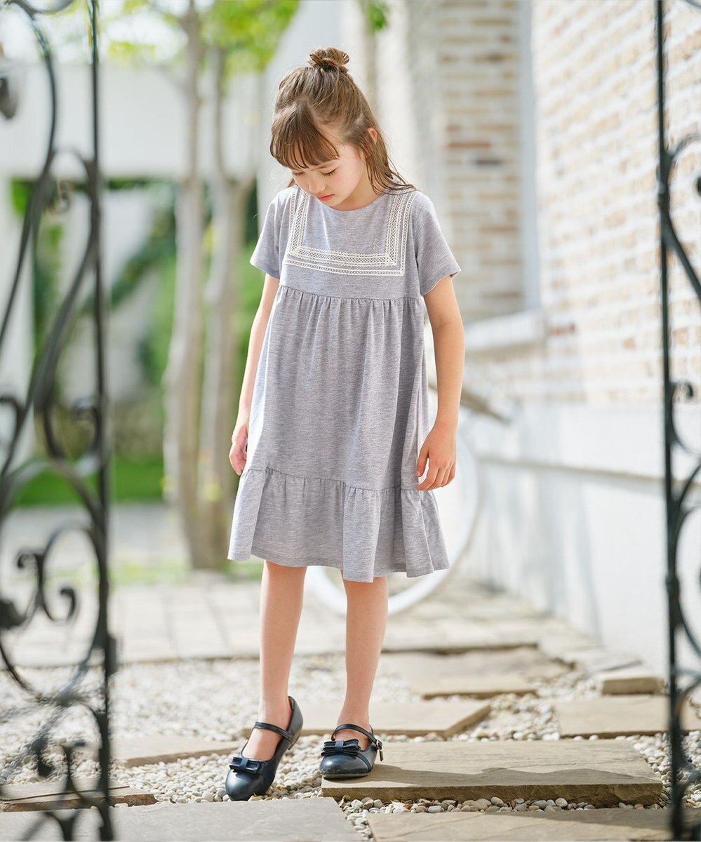 組曲 KIDS 【UVカット】【150-160㎝】セーラーレース ワンピース 