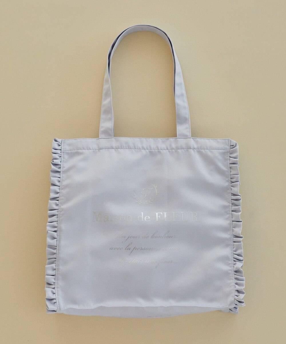 Maison de FLEUR サテンフリルスクエアトートバッグ 